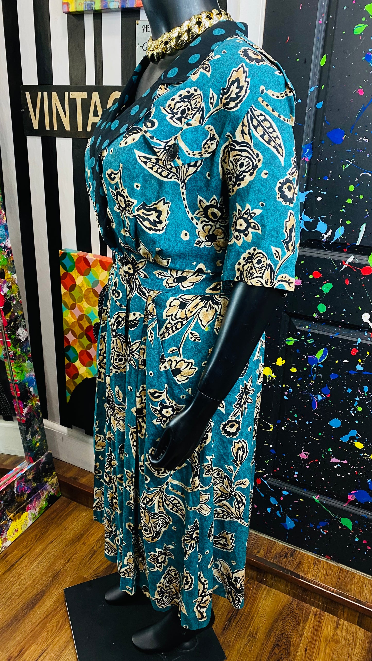 Vintage Mix Print Dress (20)