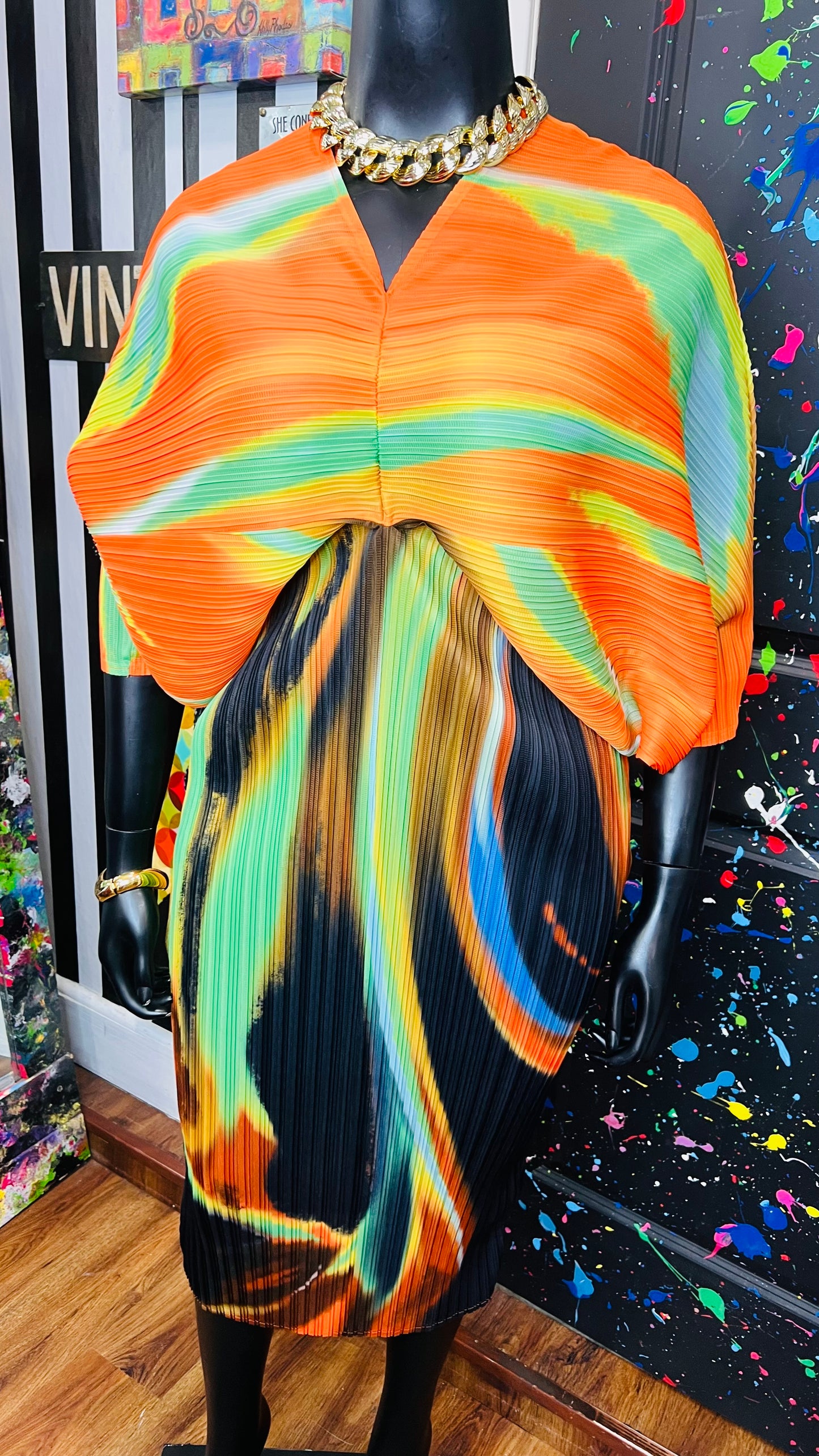 Watercolor Accordion Dress (16)