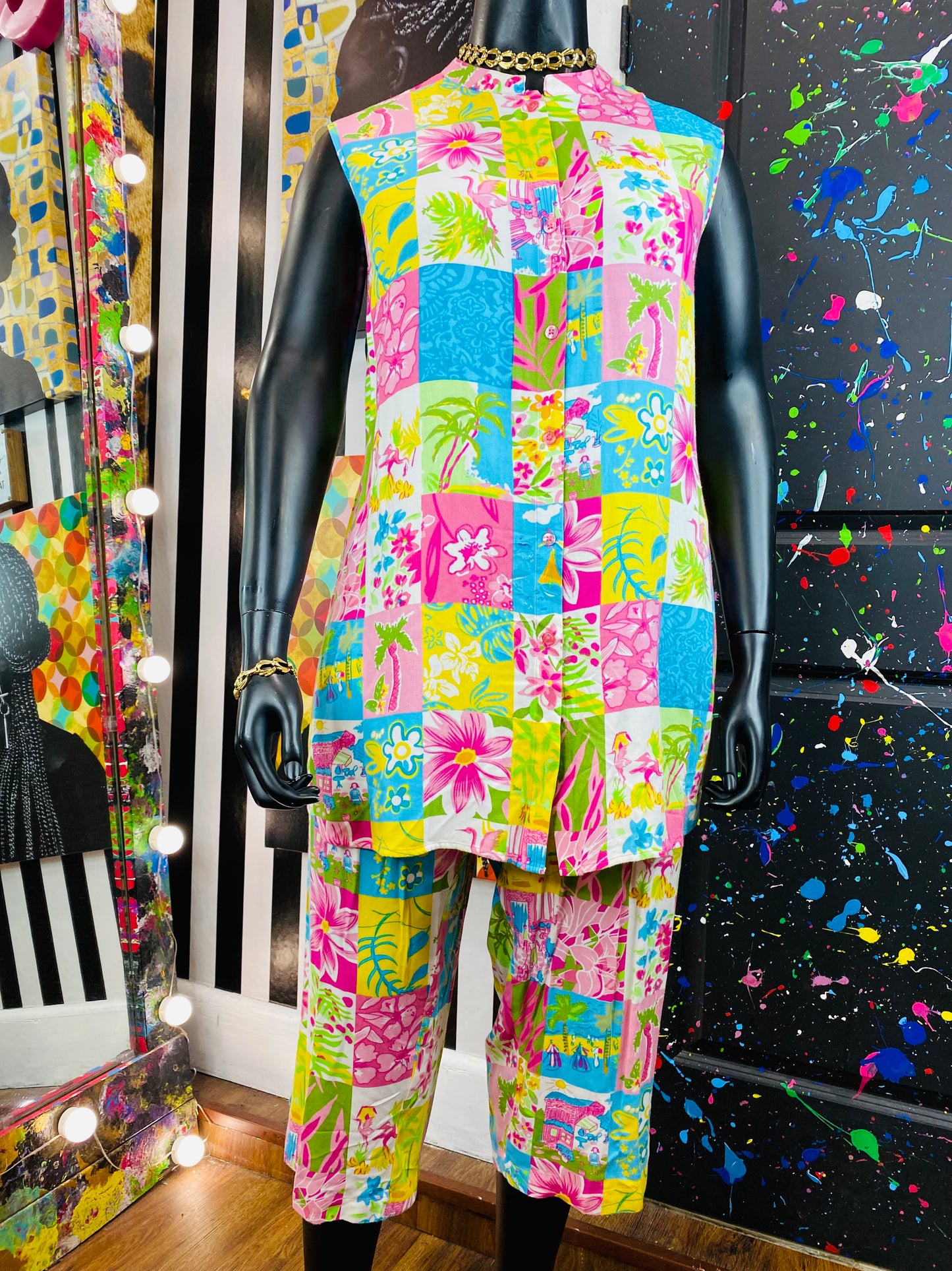 Vintage Sleeveless Pants Set