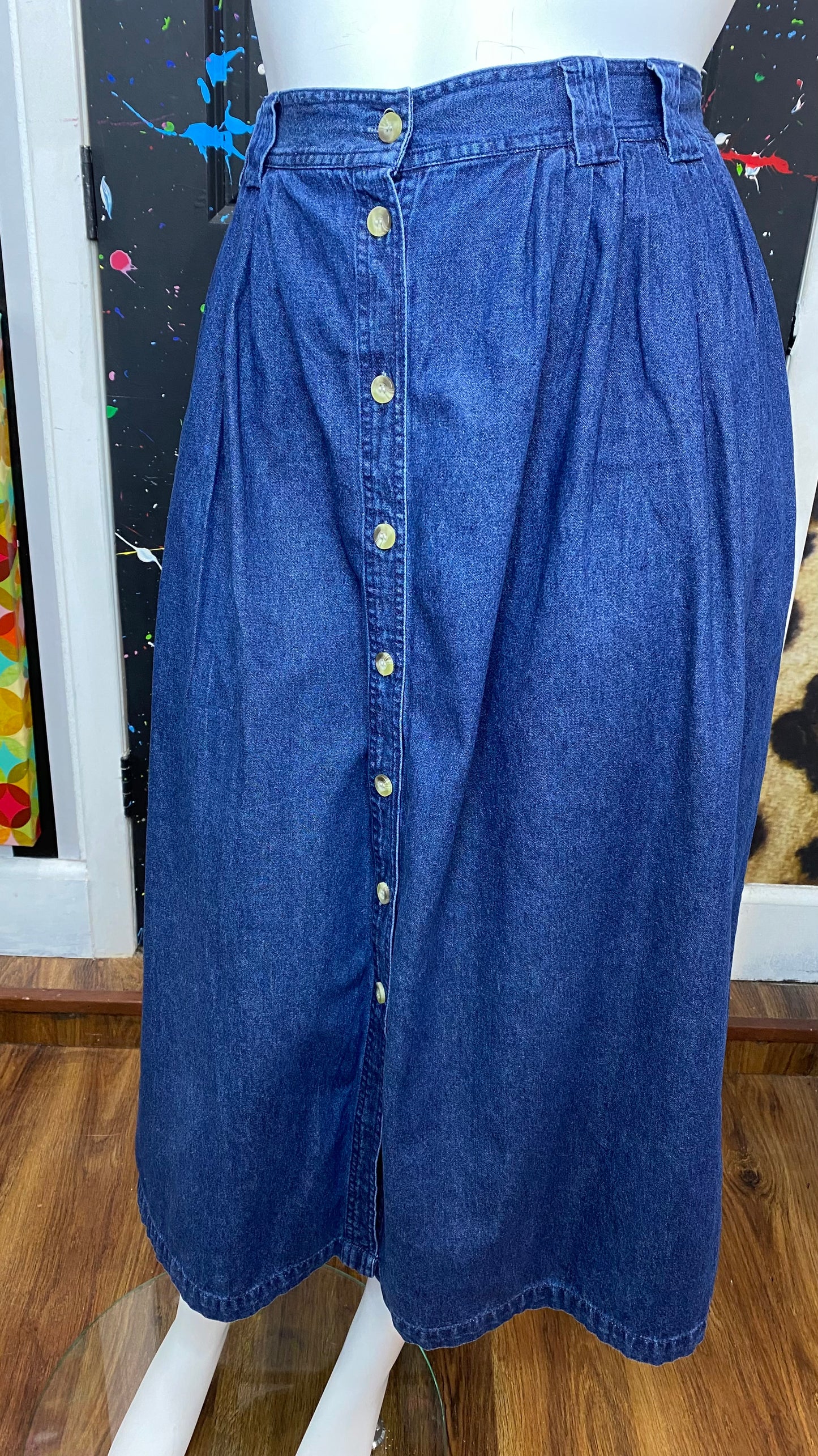 Vintage Denim Button Down Skirt (20W)