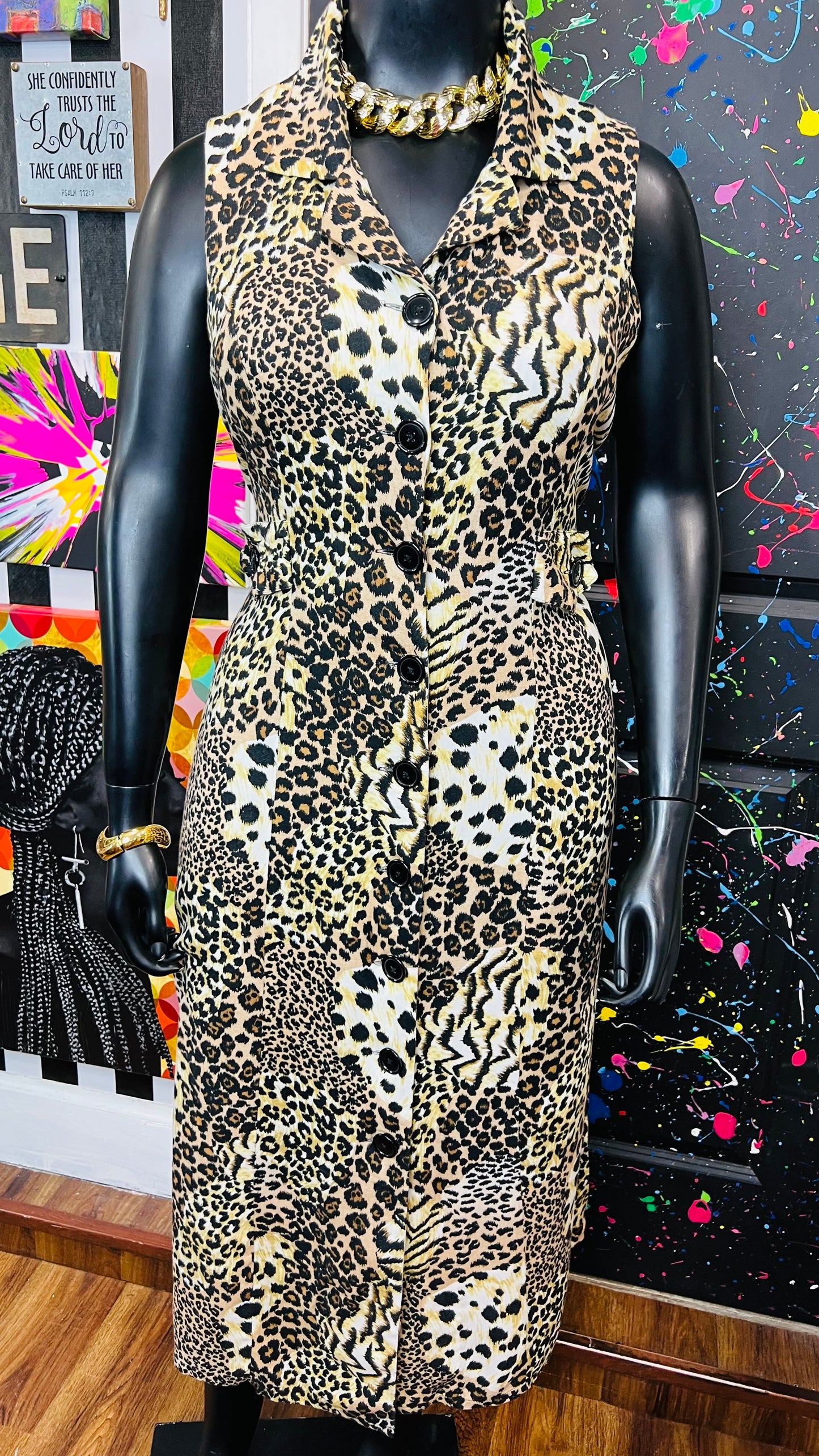 Vintage Animal Print Dress (18W)