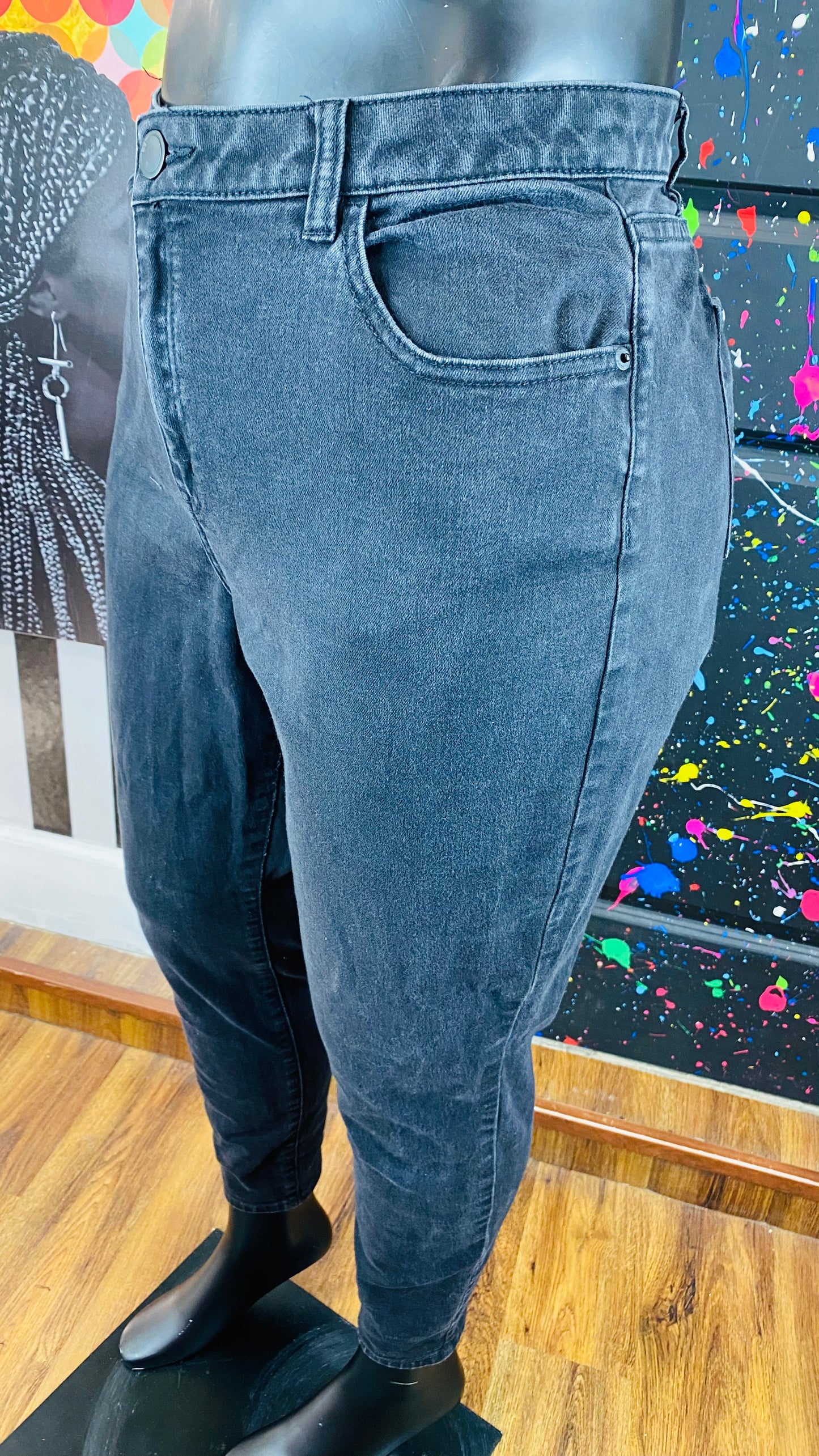 Black Mid Rise Skinny Jeans