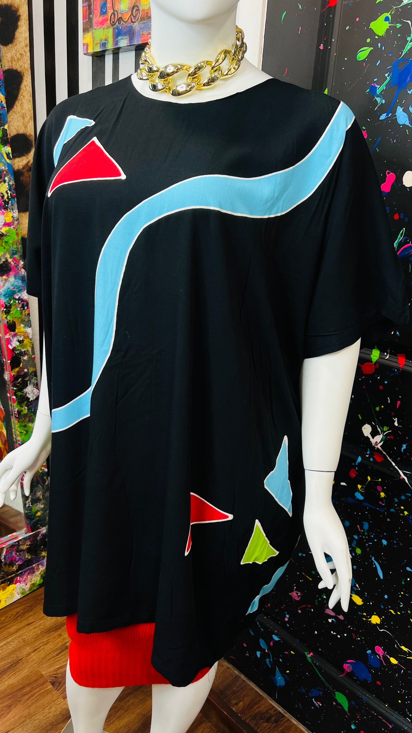 Rayon Color Block Tunic (OS)
