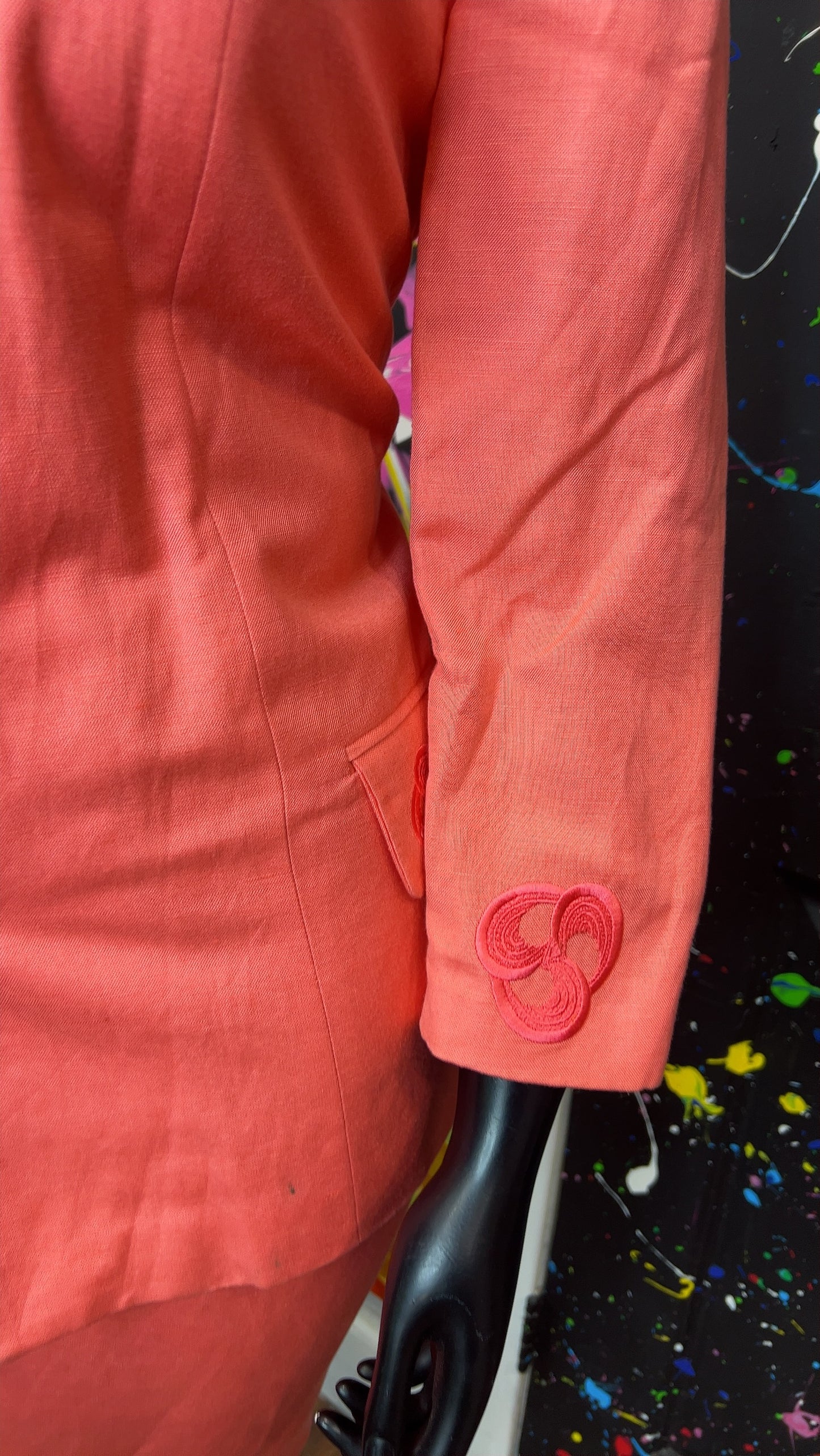 Vintage Salmon Skirt Suit w/ Gold Buttons (14)