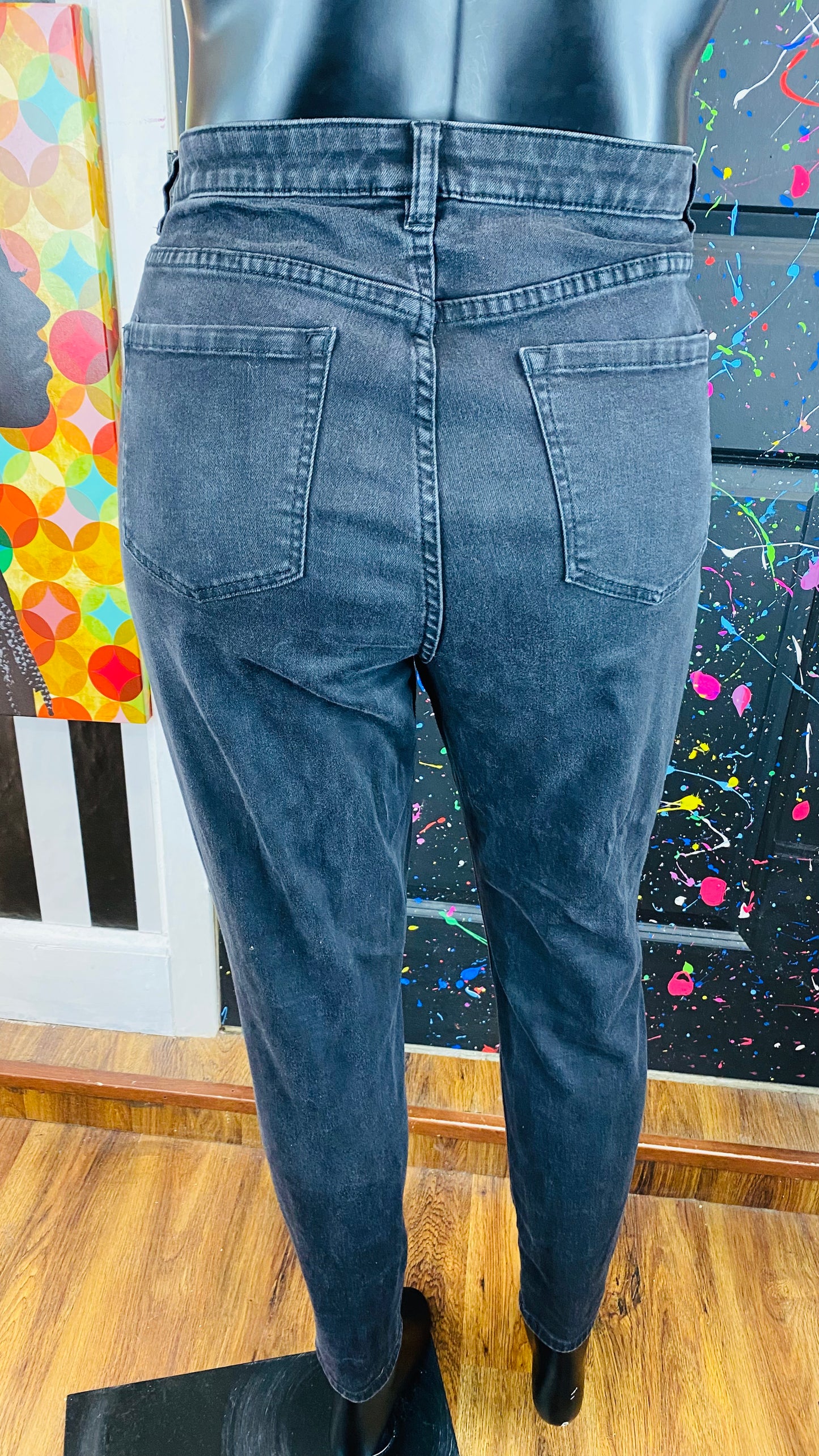 Black Mid Rise Skinny Jeans