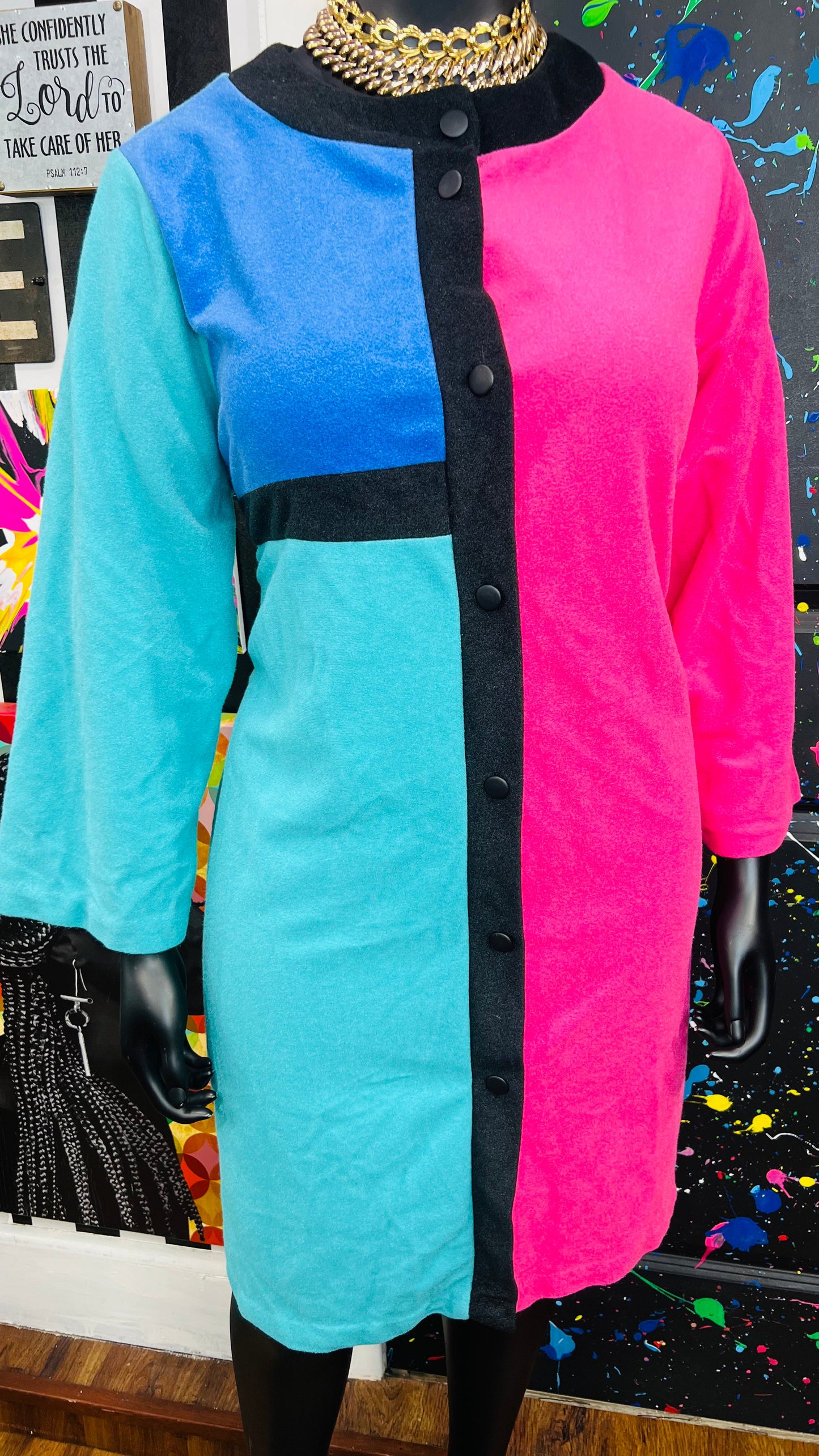 Vintage Colorblock Dress (20)