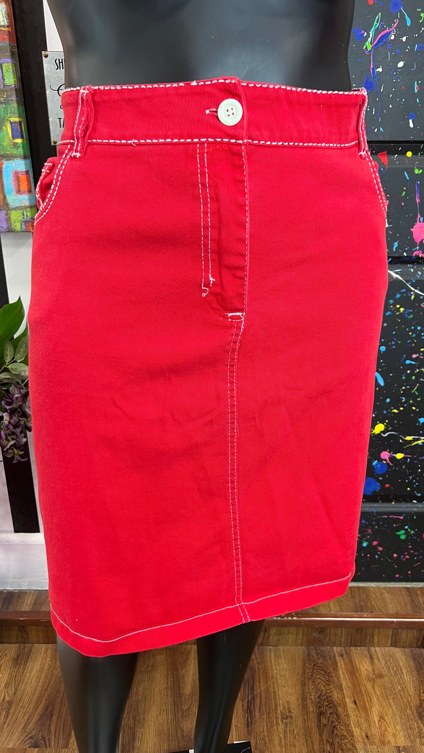 Vintage Gold Flava Red Denim Skirt