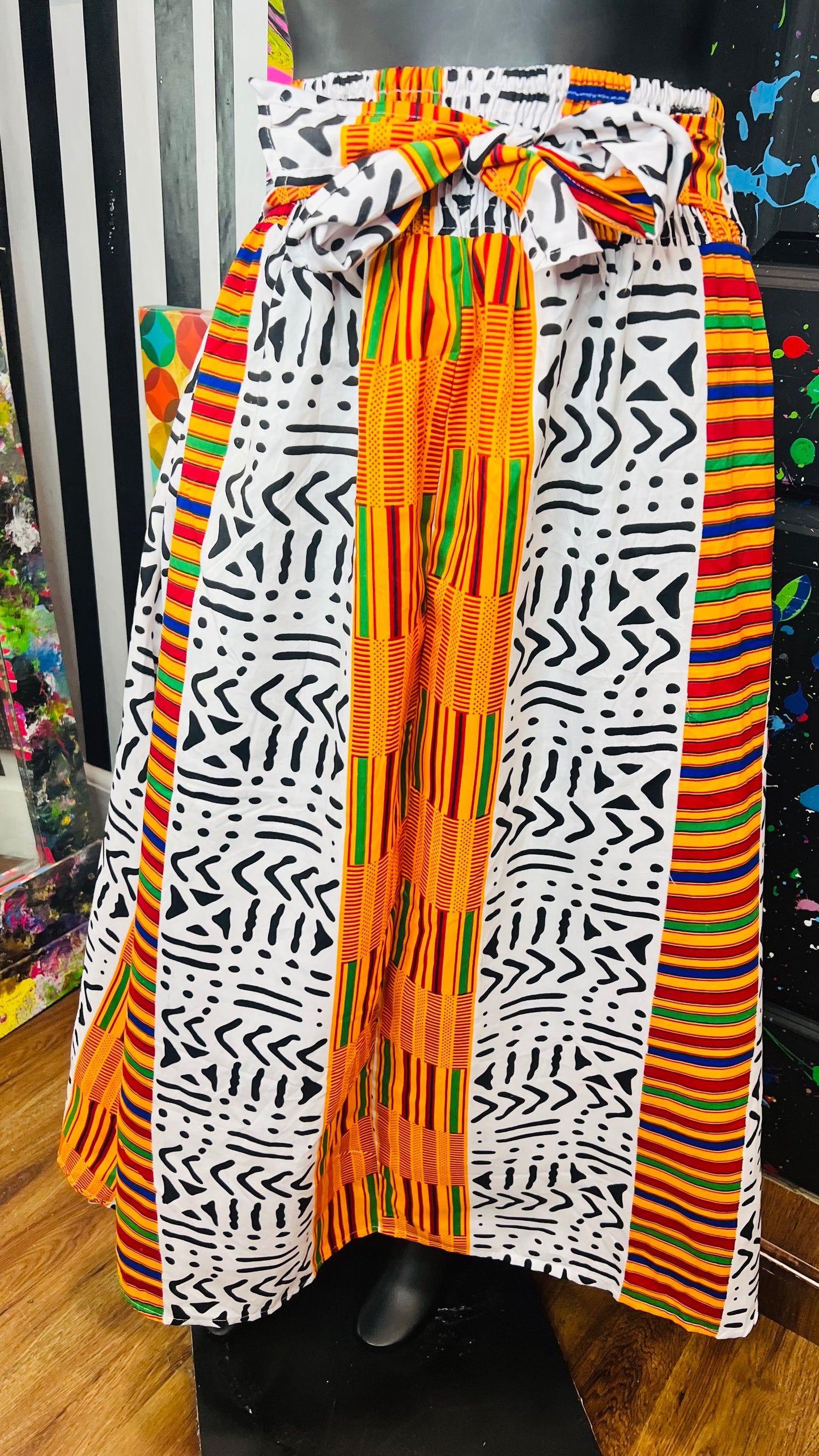 100% Cotton Tribal Print Skirt (OS)