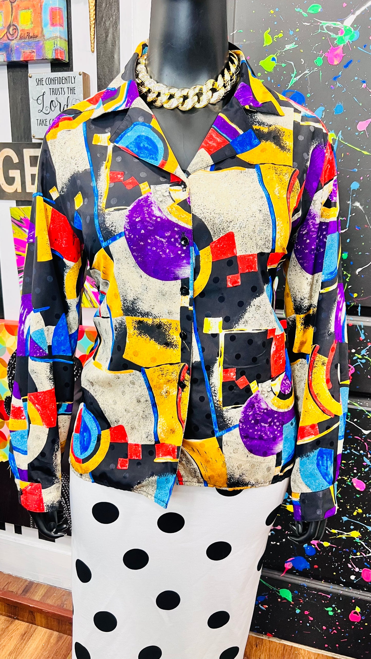 Vintage 90’s Abstract Blouse (20)