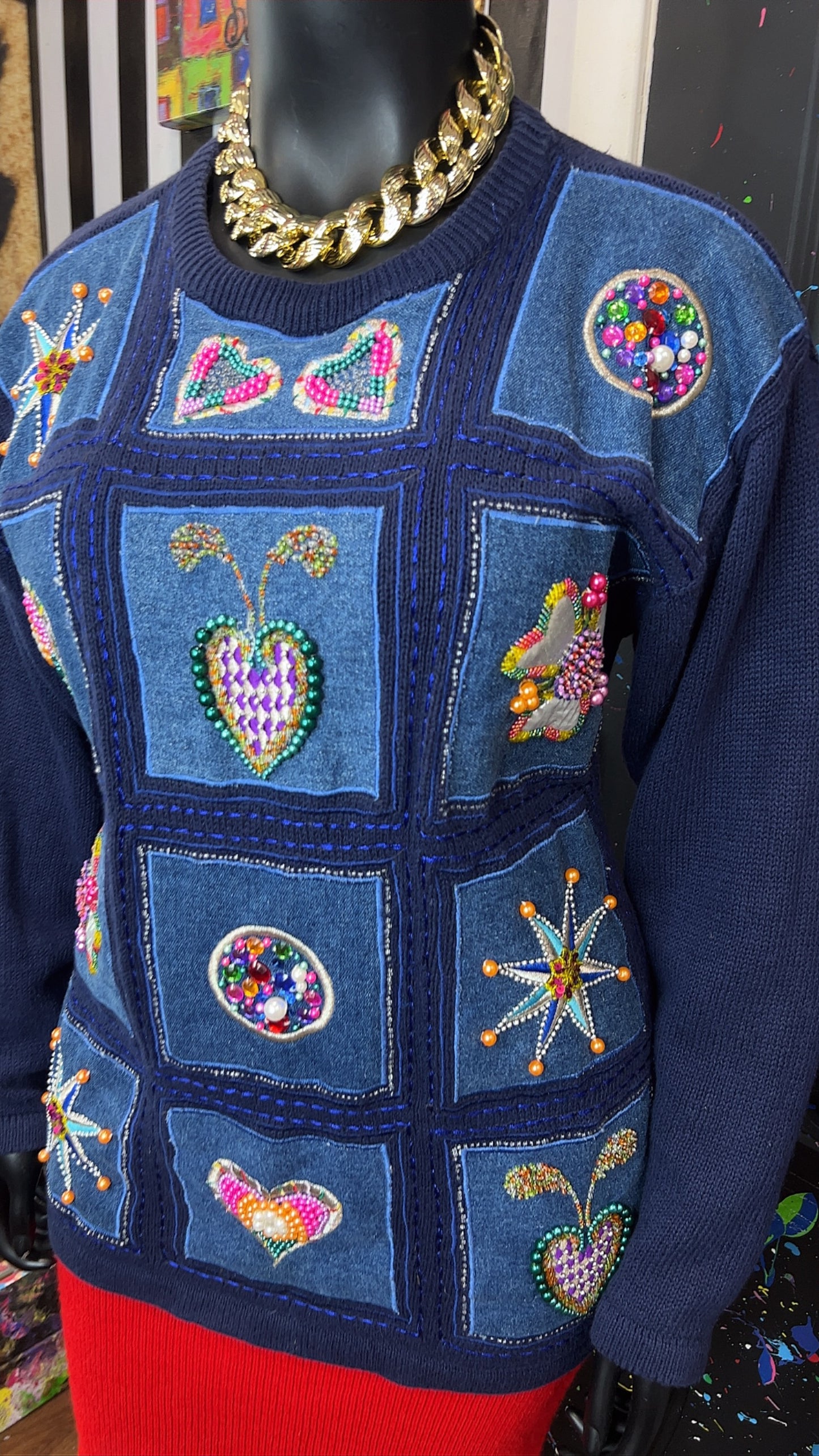 Vintage Knit Beaded Sweater (22)