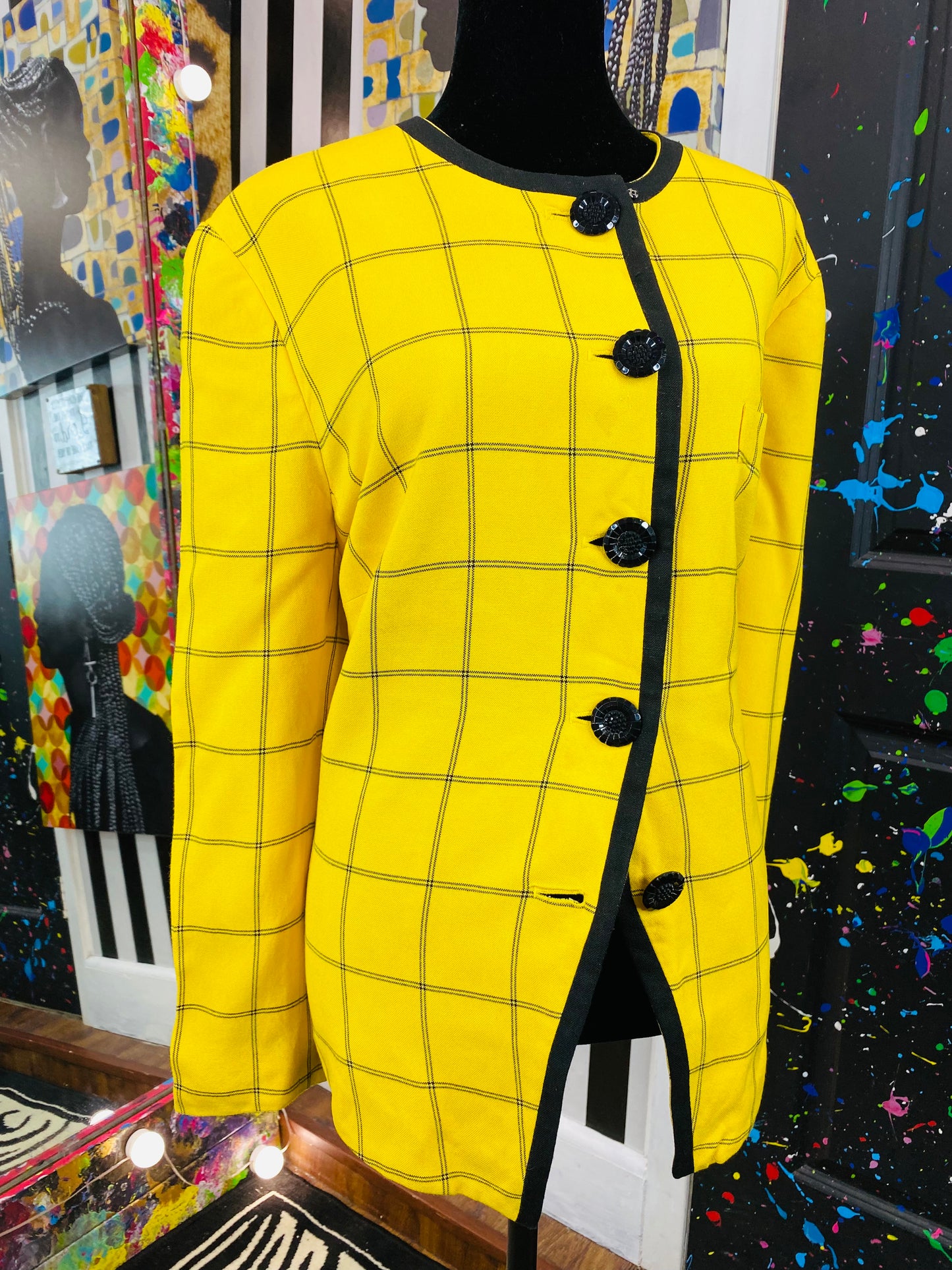 Vintage Black and Yellow Blazer