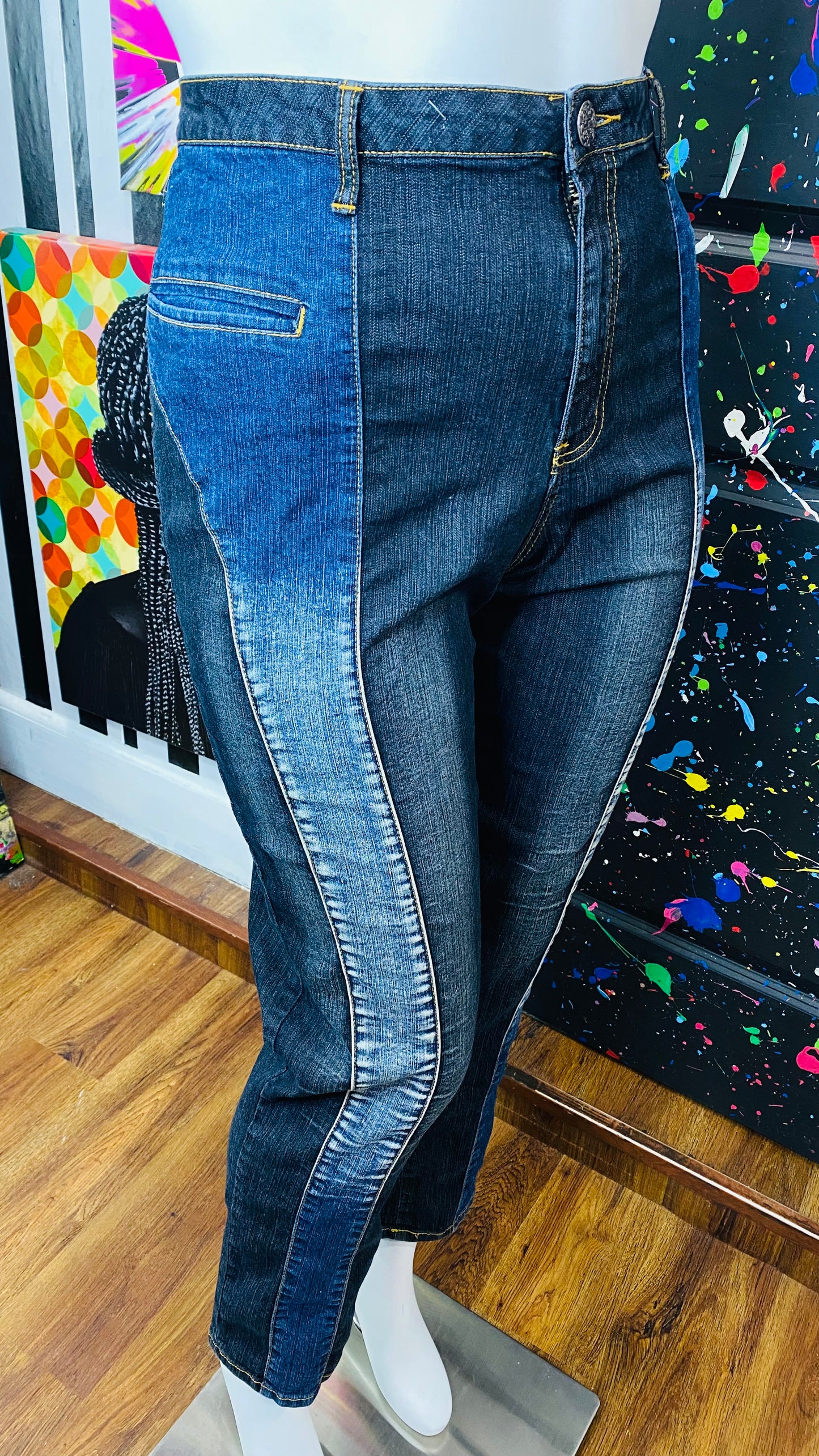 Vintage Black & Blue Y2k Jeans (22)