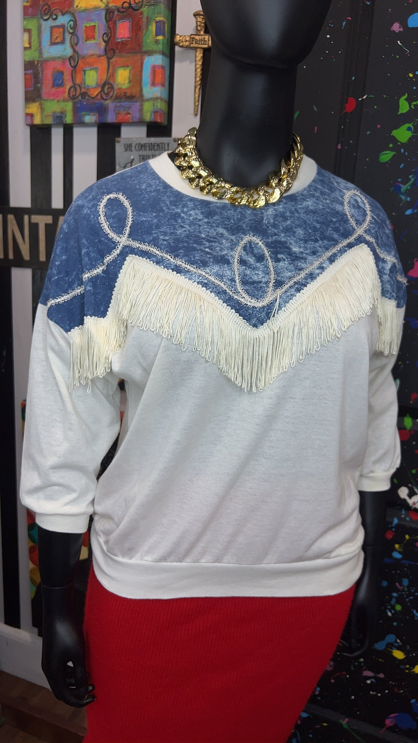 Vintage Fringe & ‘Denim’ T-Shirt (18)