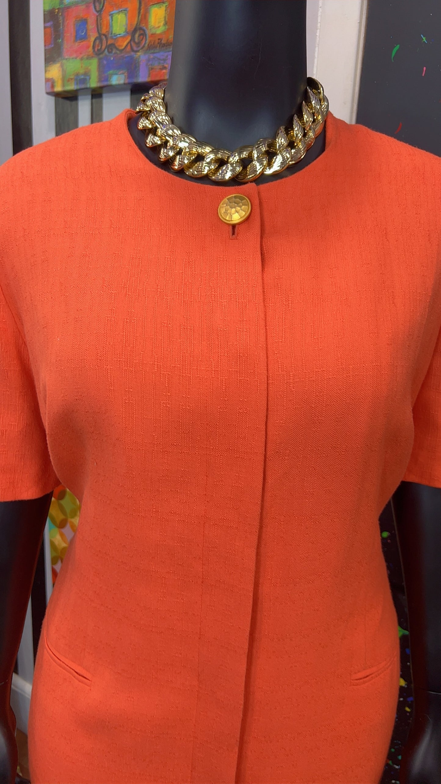 Vintage Peach & Gold Secretary Dress (22/24)