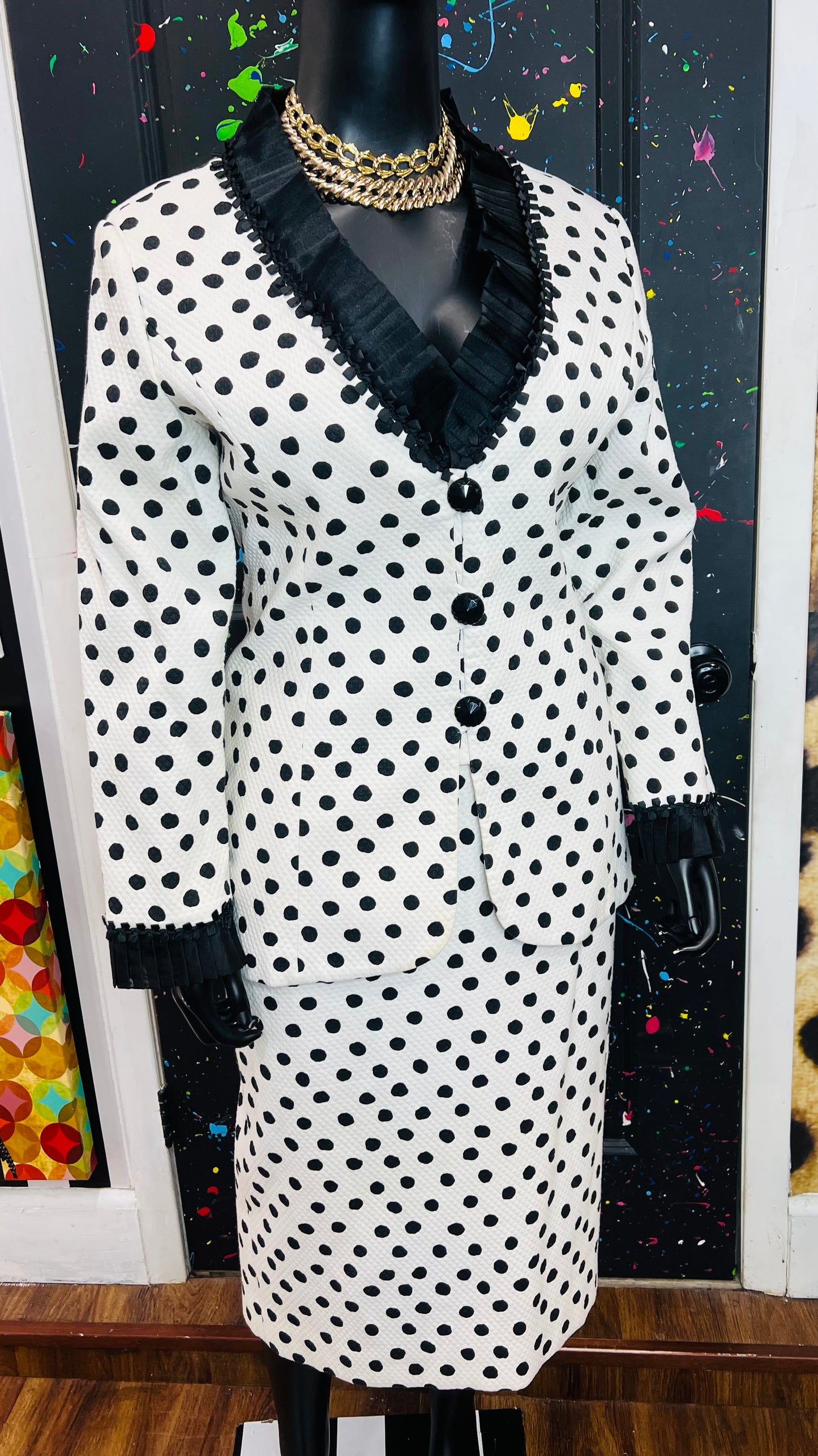 Vintage Lily & Taylor Polka Quilted Dot Suit (18)