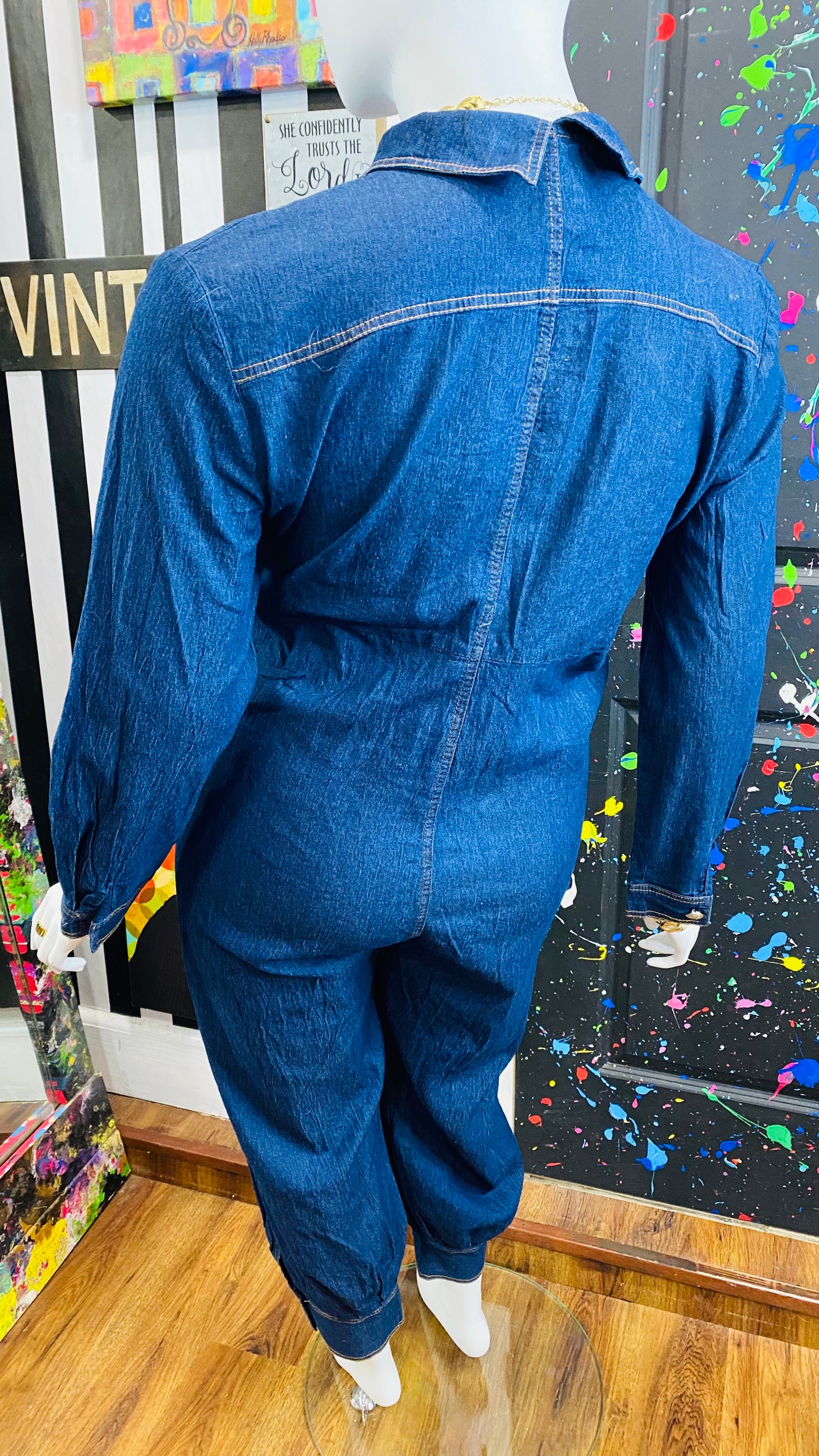 Denim Cuffed Leg Jumpsuit (20)