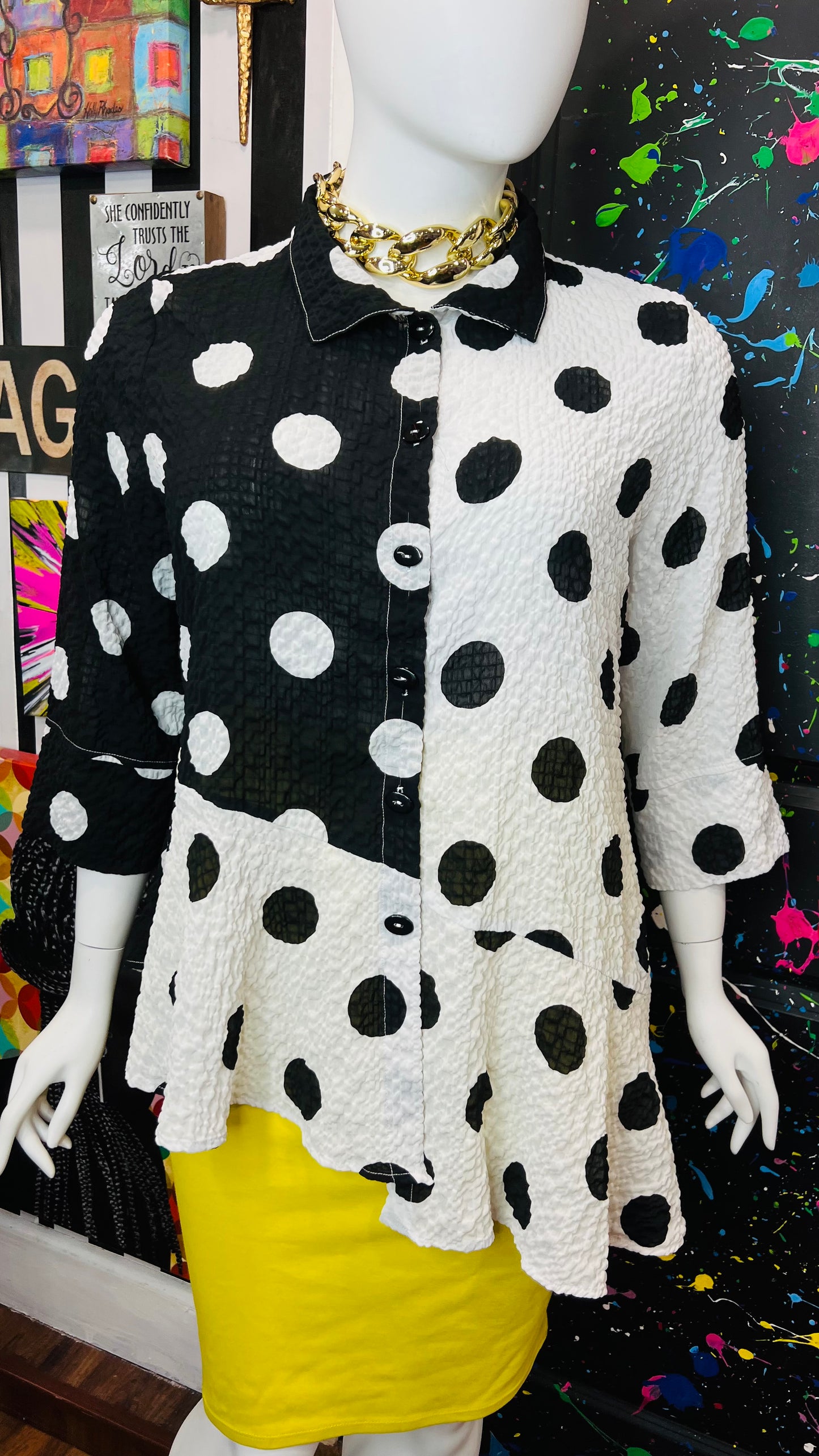 Black & White Polka Dot Blouse (22)