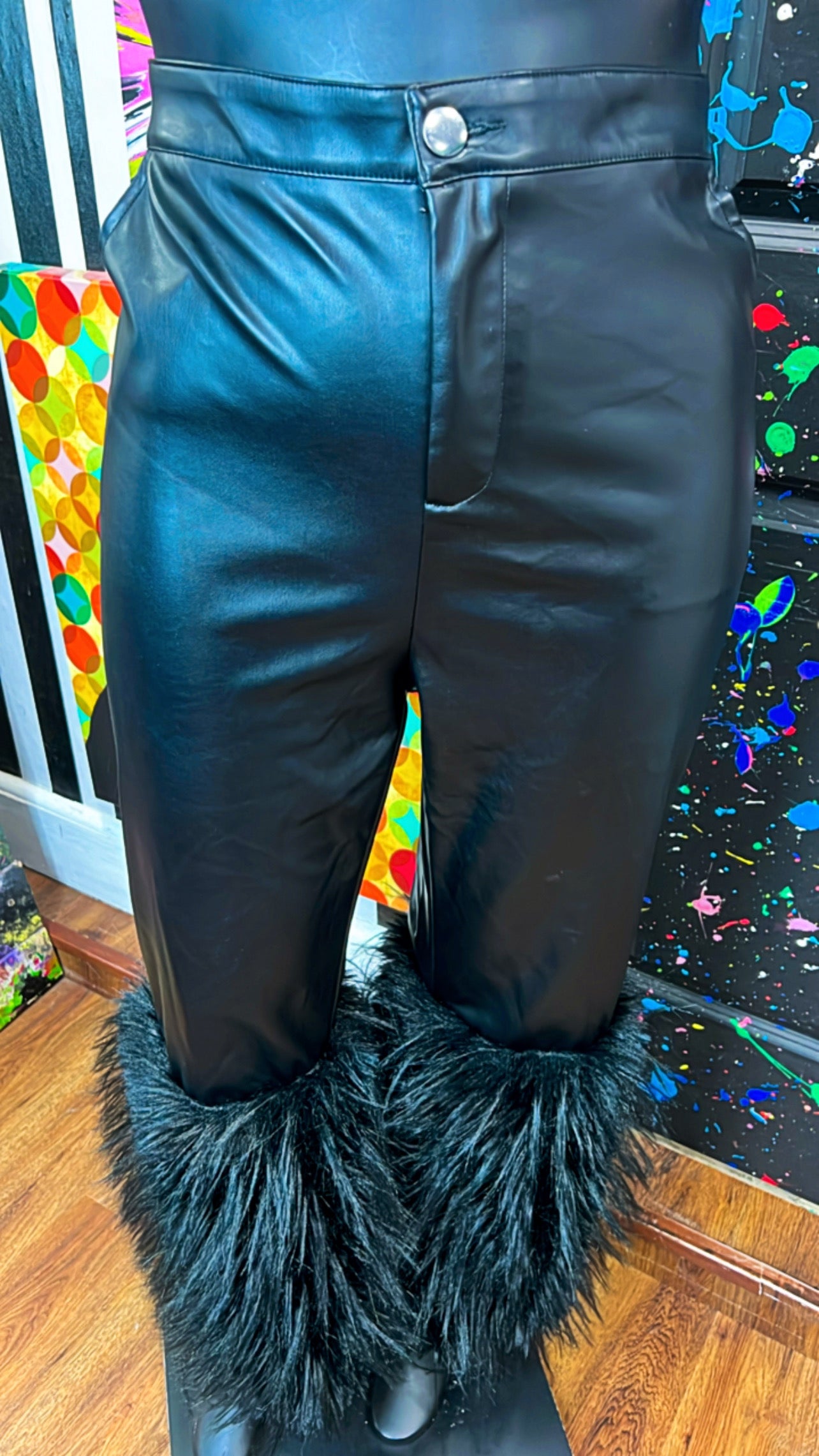 Faux Leather & Fur Pants (24)