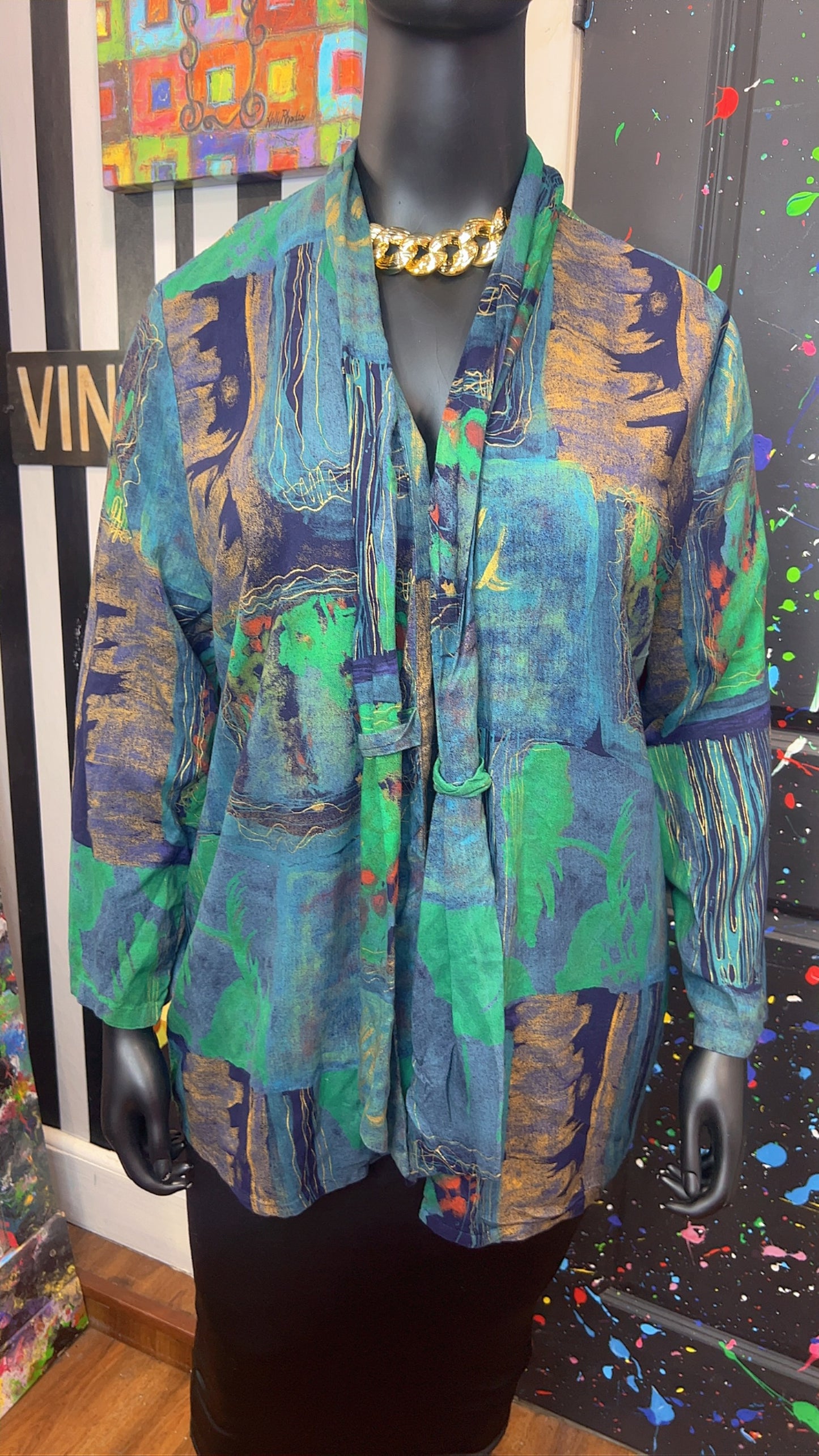 Vintage Abstract Light Weight Duster (22)