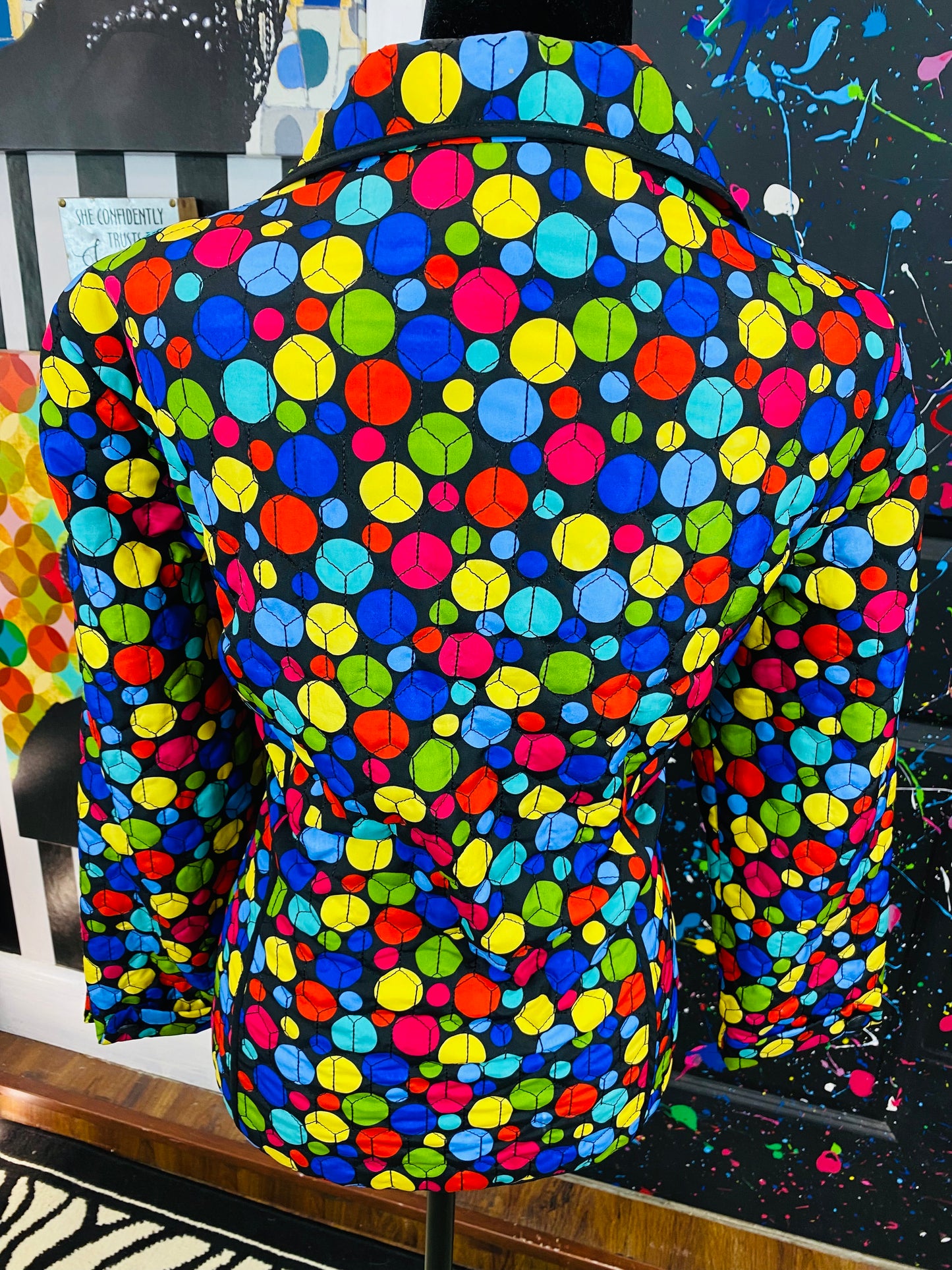 Vintage Multi -Colors Dot Blazer