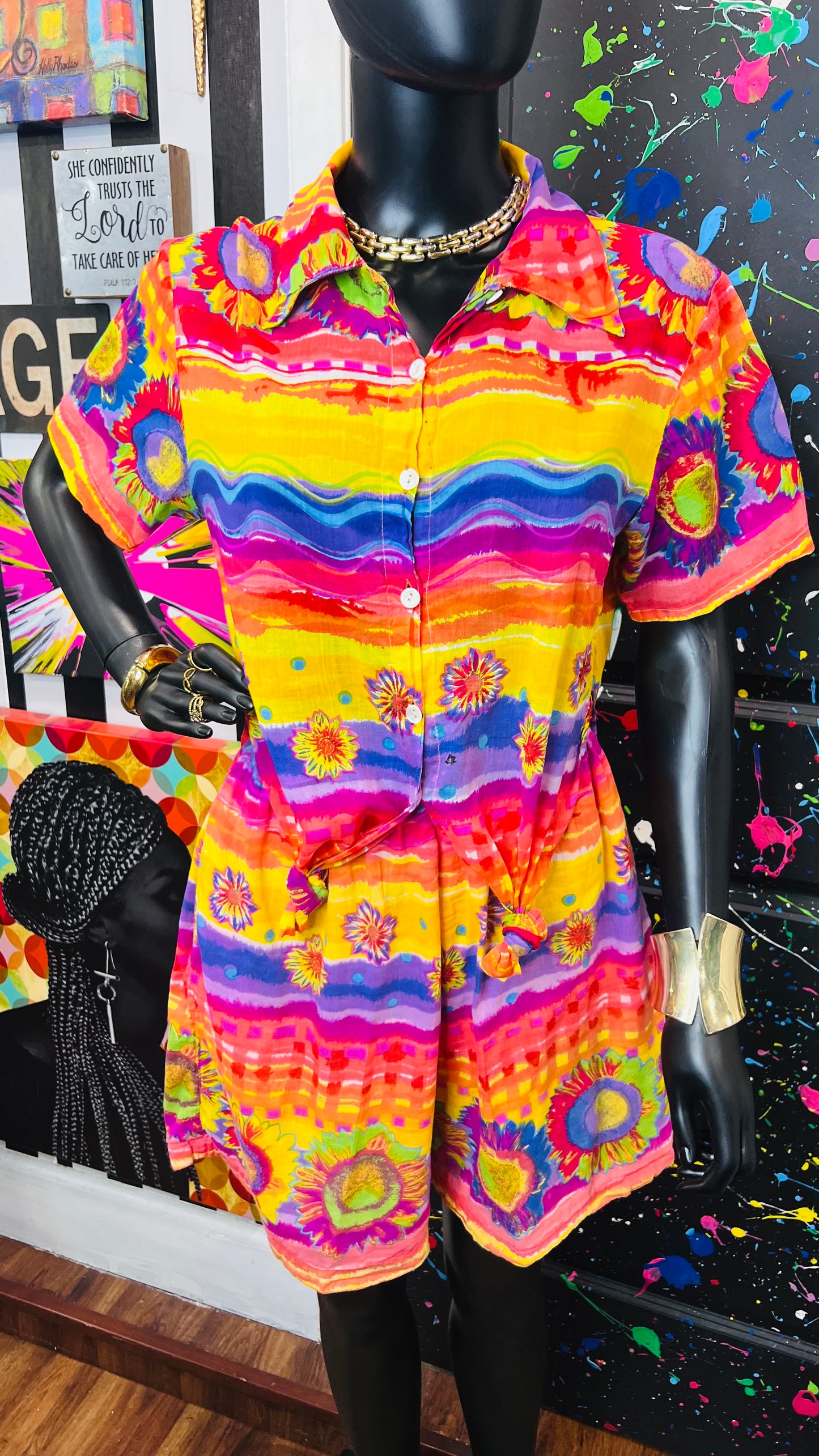Vintage Rayon Beach Shorts Set (12)