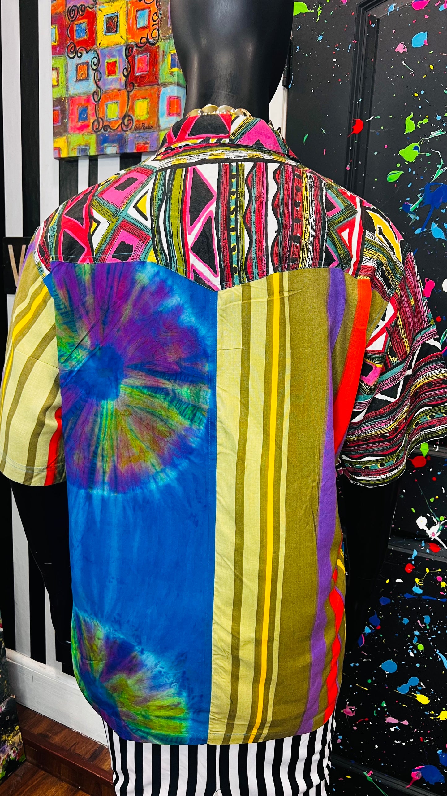 Vintage Abstract Mix Print Blouse (18)
