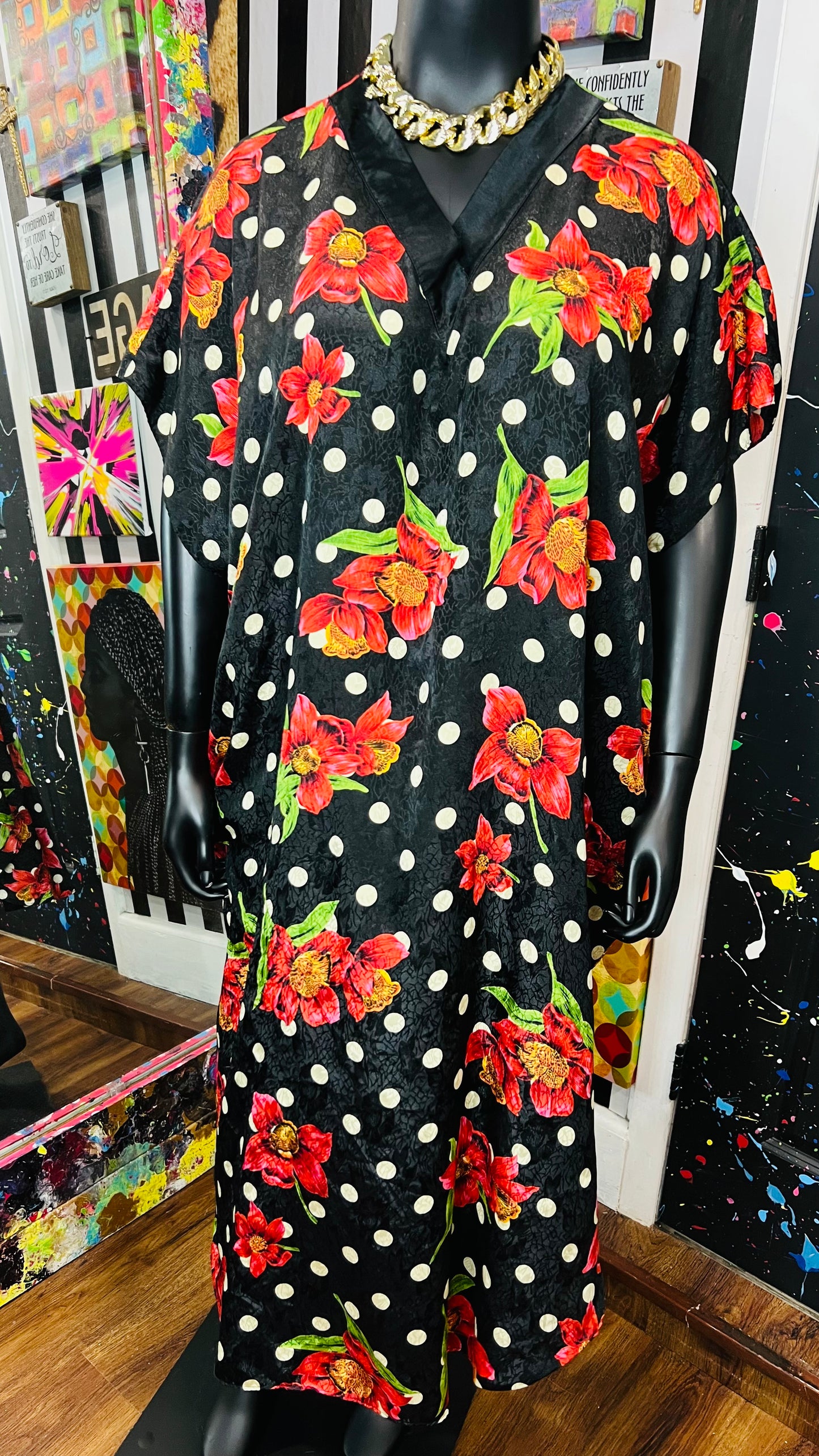 Vintage Polka Dot Kaftan (OS)