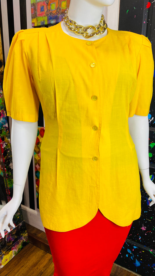 Vintage Sold Yellow Blazer Blouse (20)