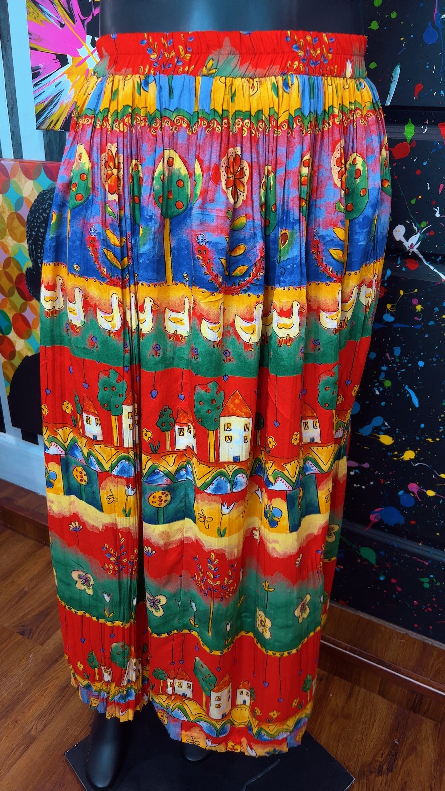 Vintage Rayon ‘Neighborhood’ Skirt (18/20)