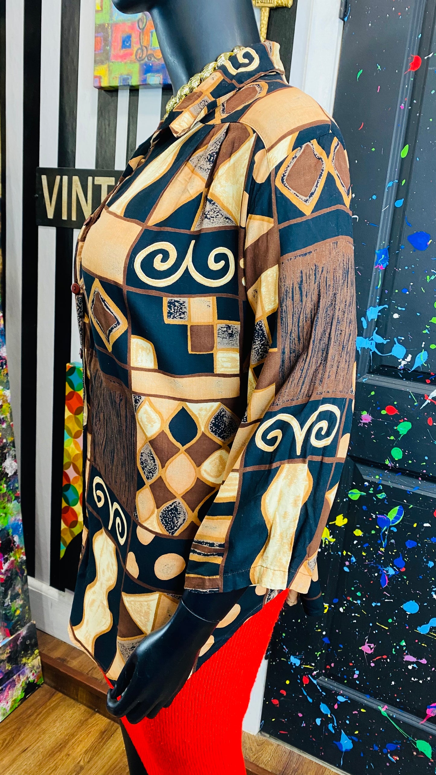 Vintage Abstract 90’s Blouse (24)