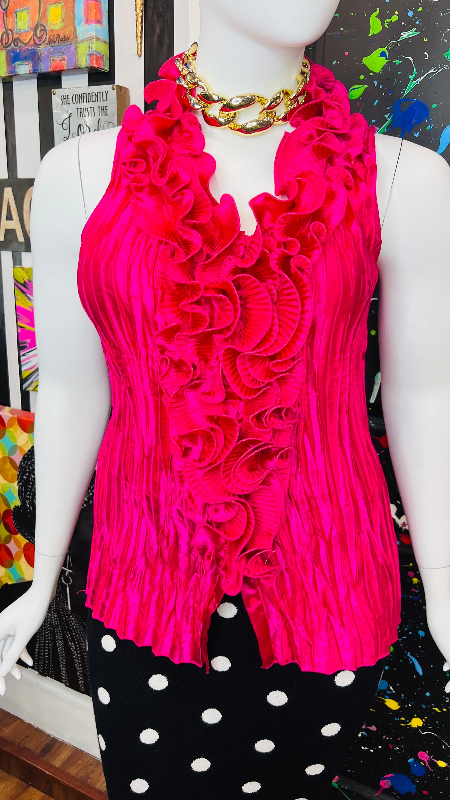 Vintage Y2K Pink Sleeveless Blouse (18/20W)