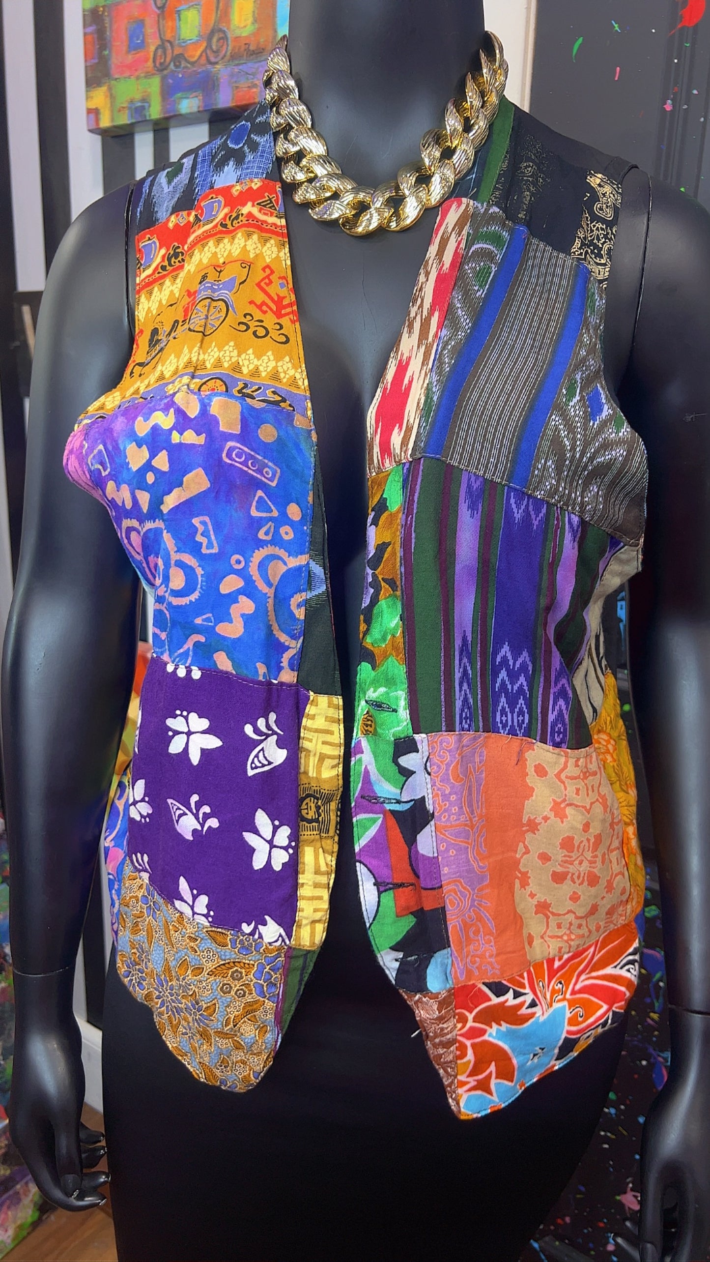 Vintage Reversible Rayon Vest (14)