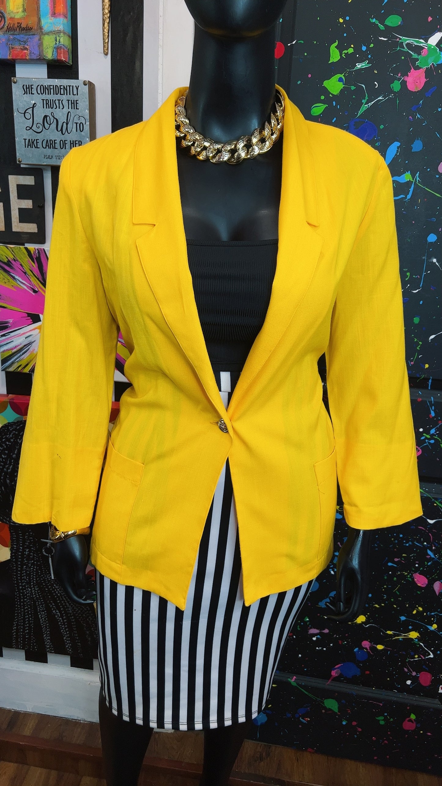 Vintage Yellow Blazer (16)