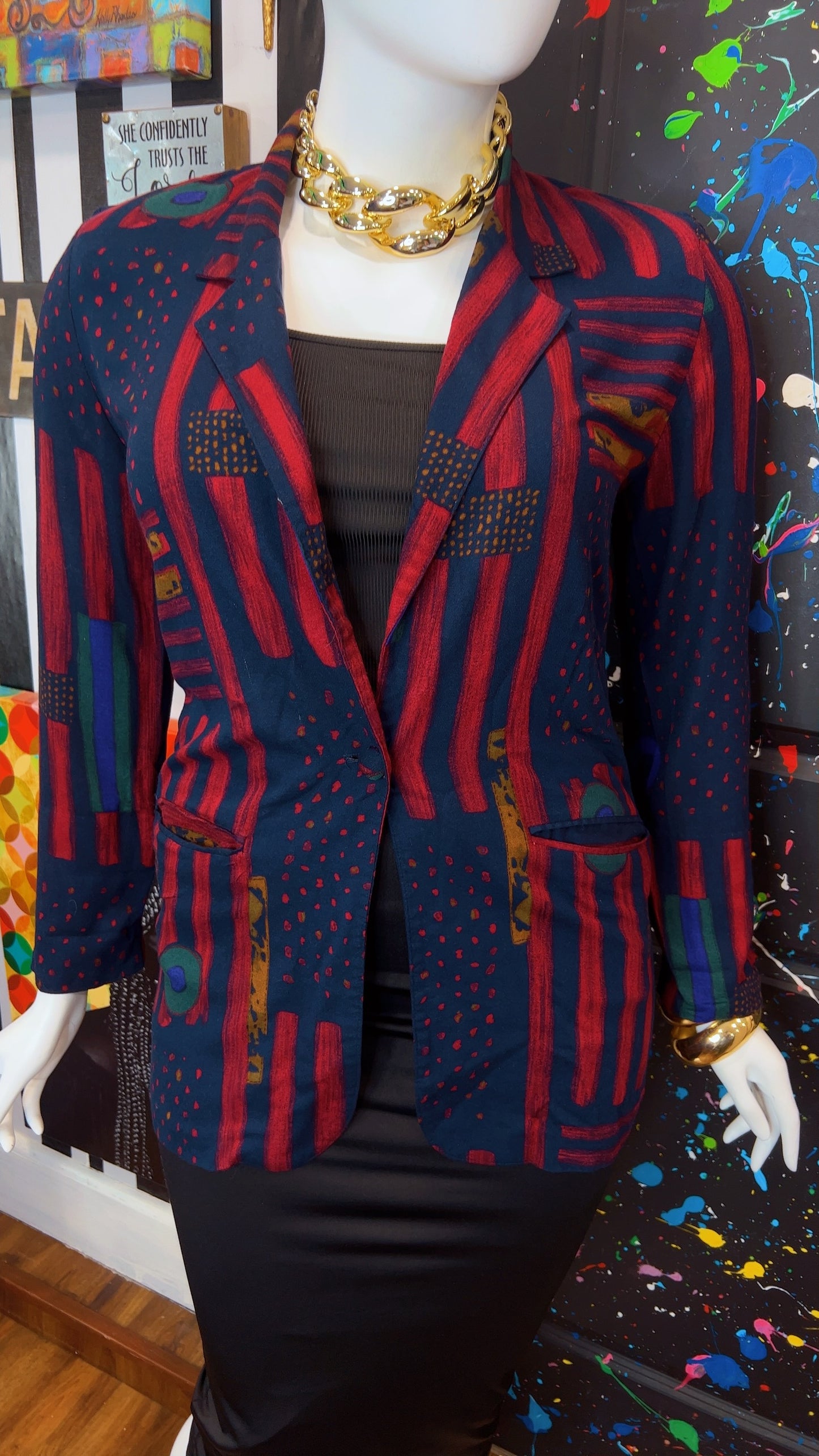 Vintage Rayon Abstract Blazer (12)