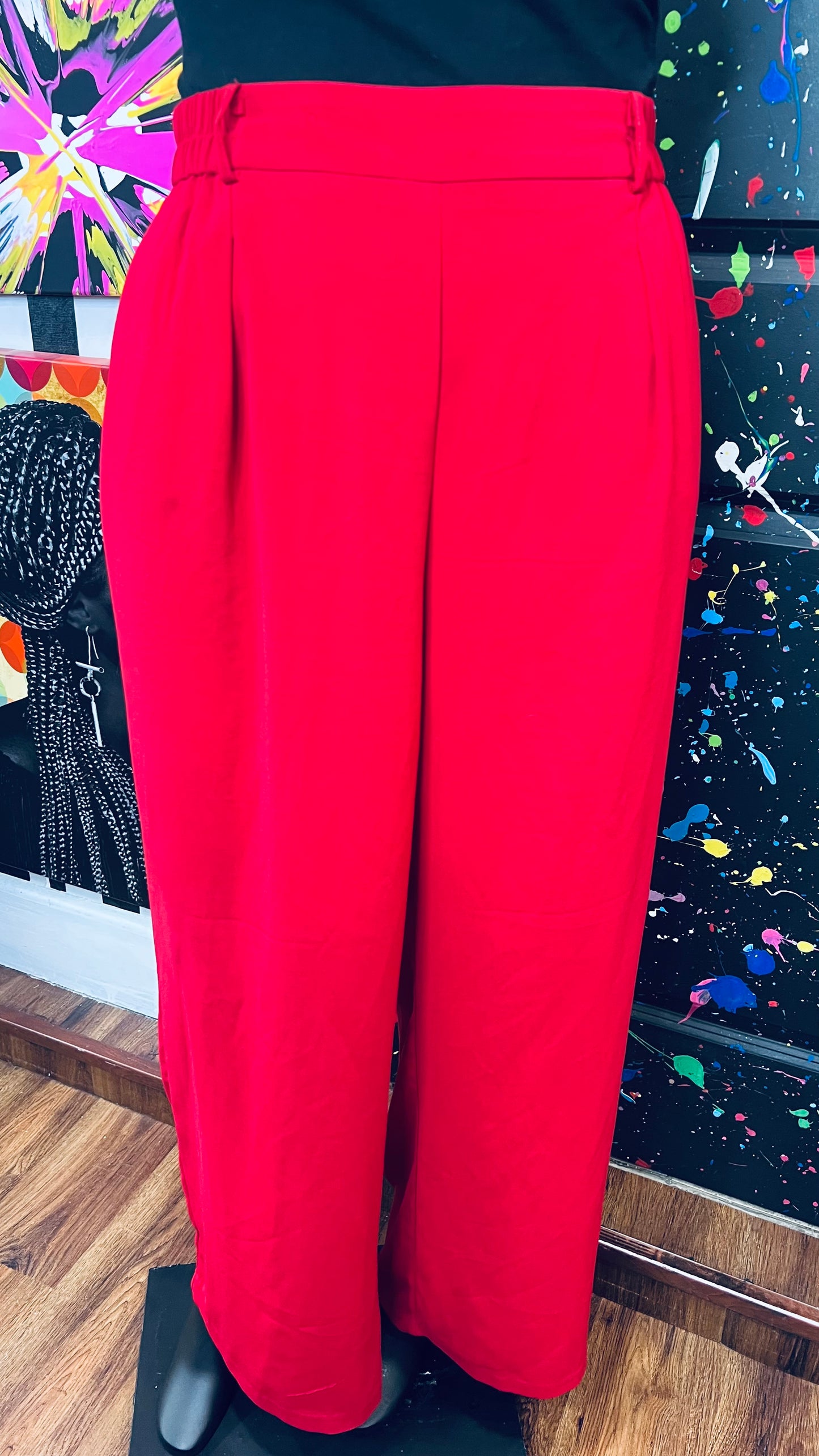 Red Wide Legged Dress Pants (18/20)
