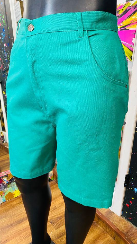 Vintage Teal Green Denim Shorts (22W)