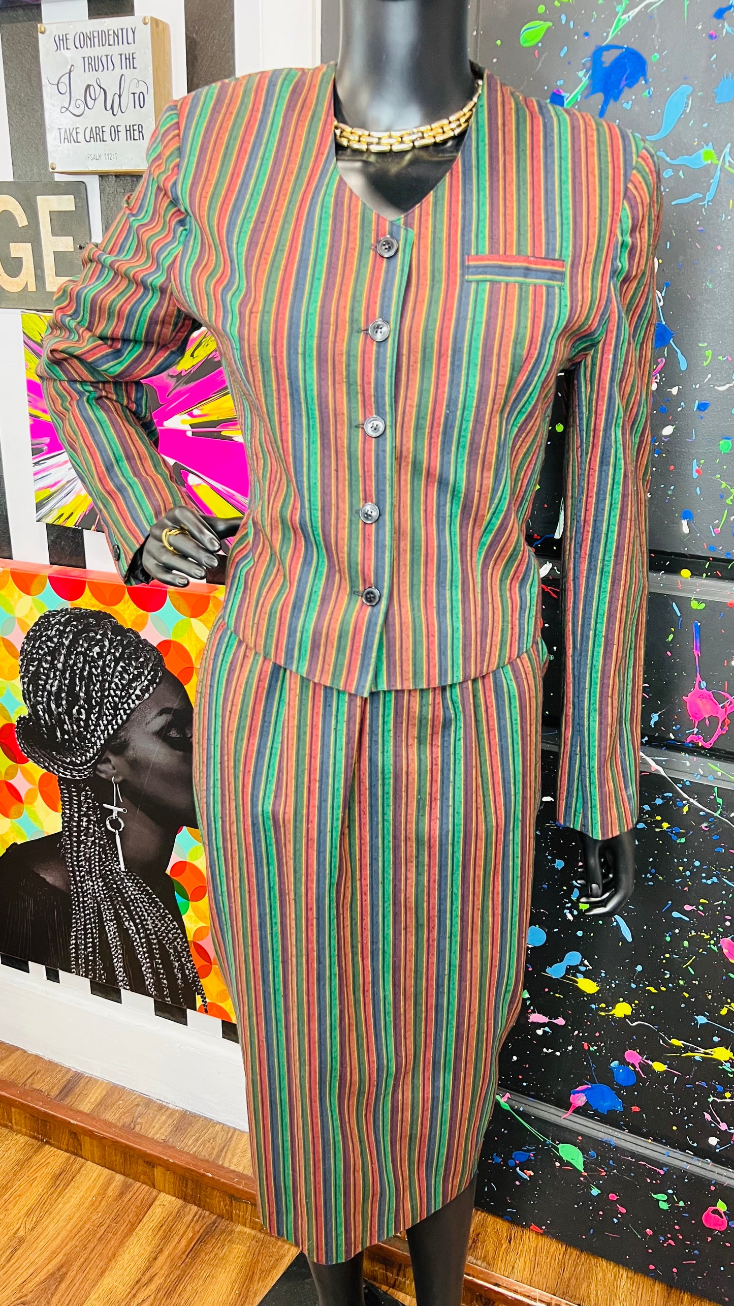 Vintage Striped Skirt Set (12)
