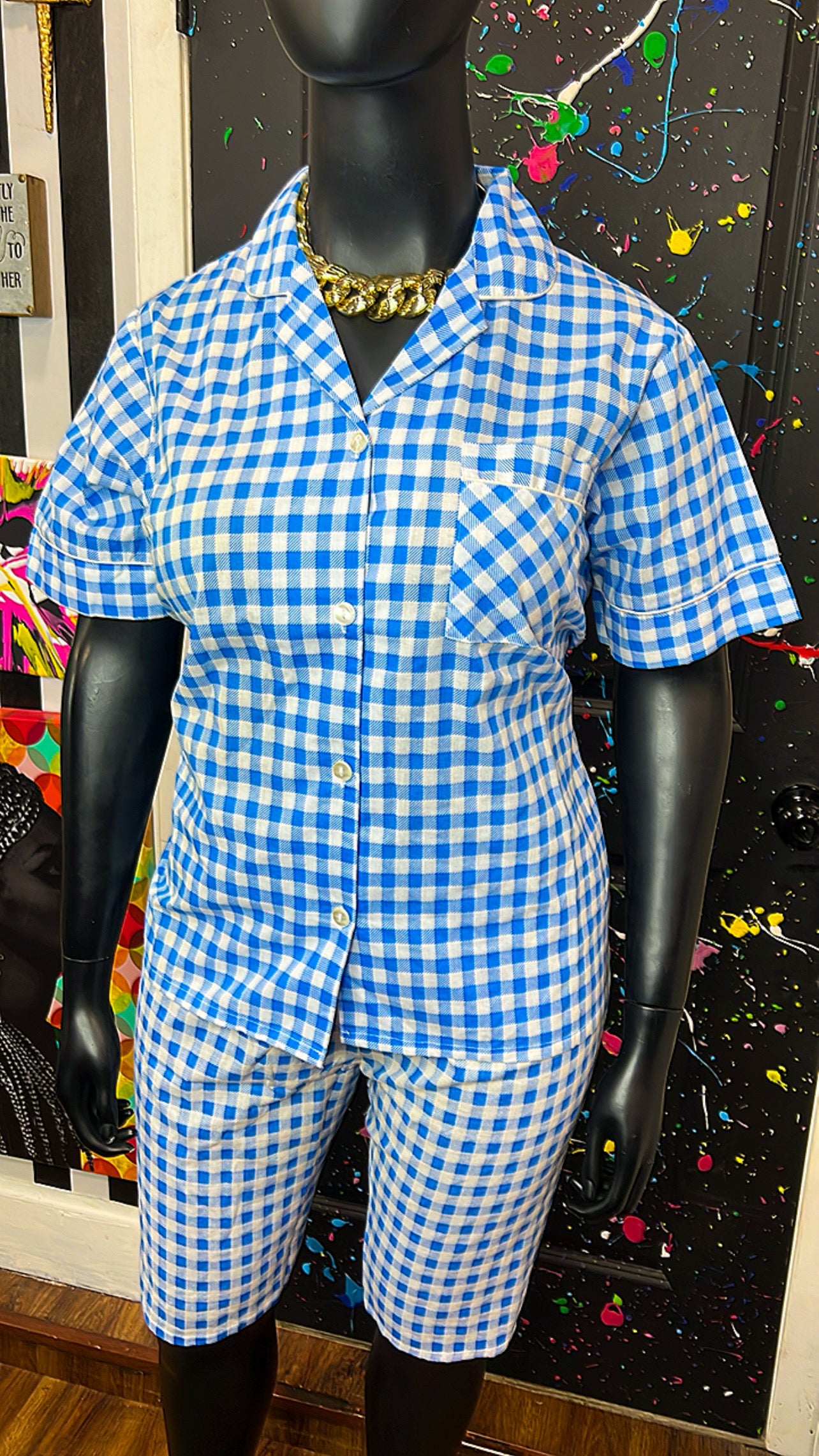 Vintage Blue & White Shorts Set (18)