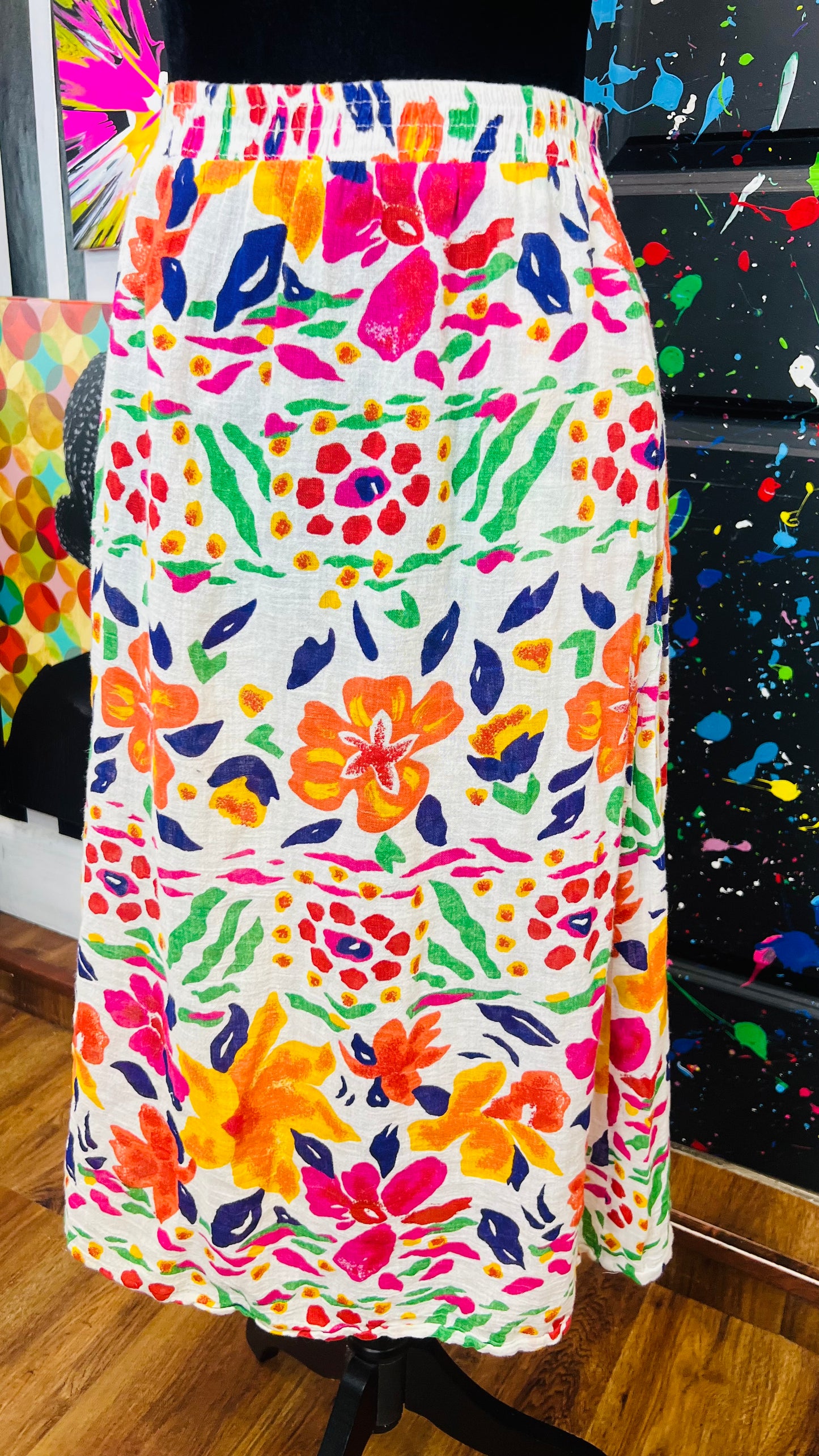 Vintage Rayon Floral Skirt (24)