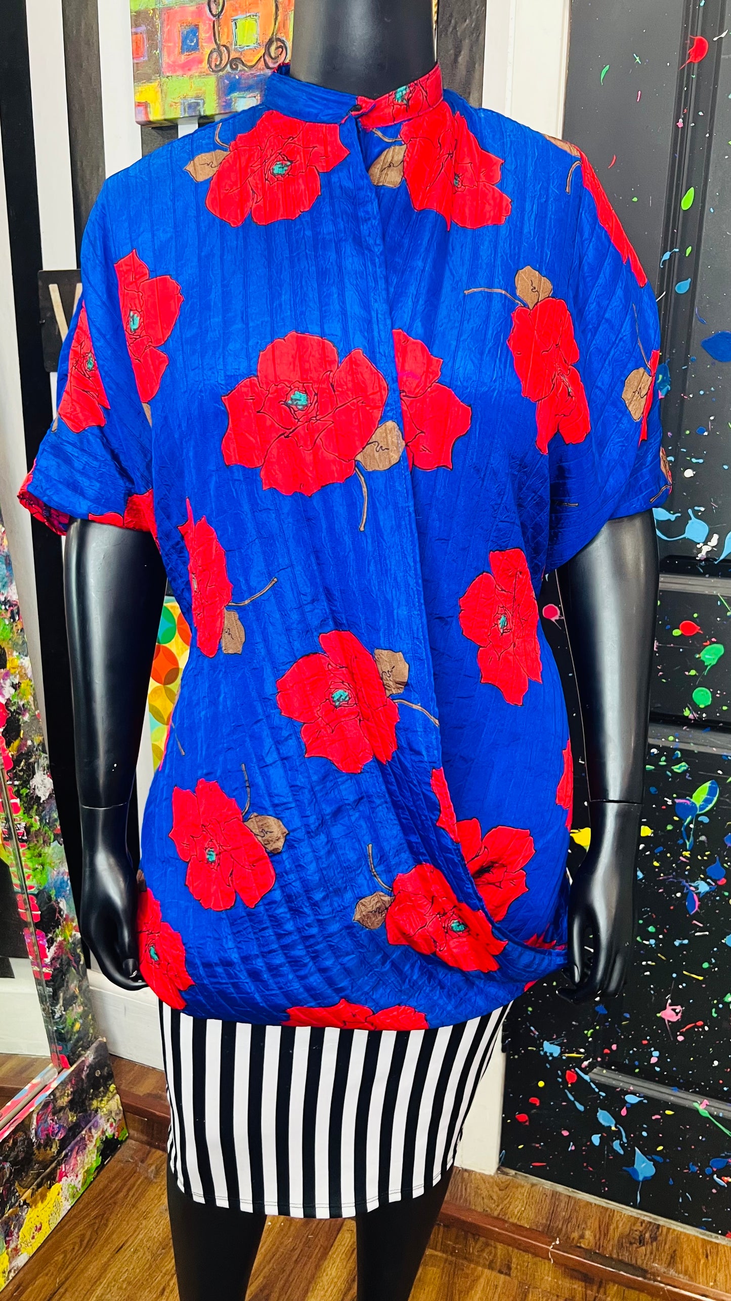 Vintage Floral Unique Blouse (OS)
