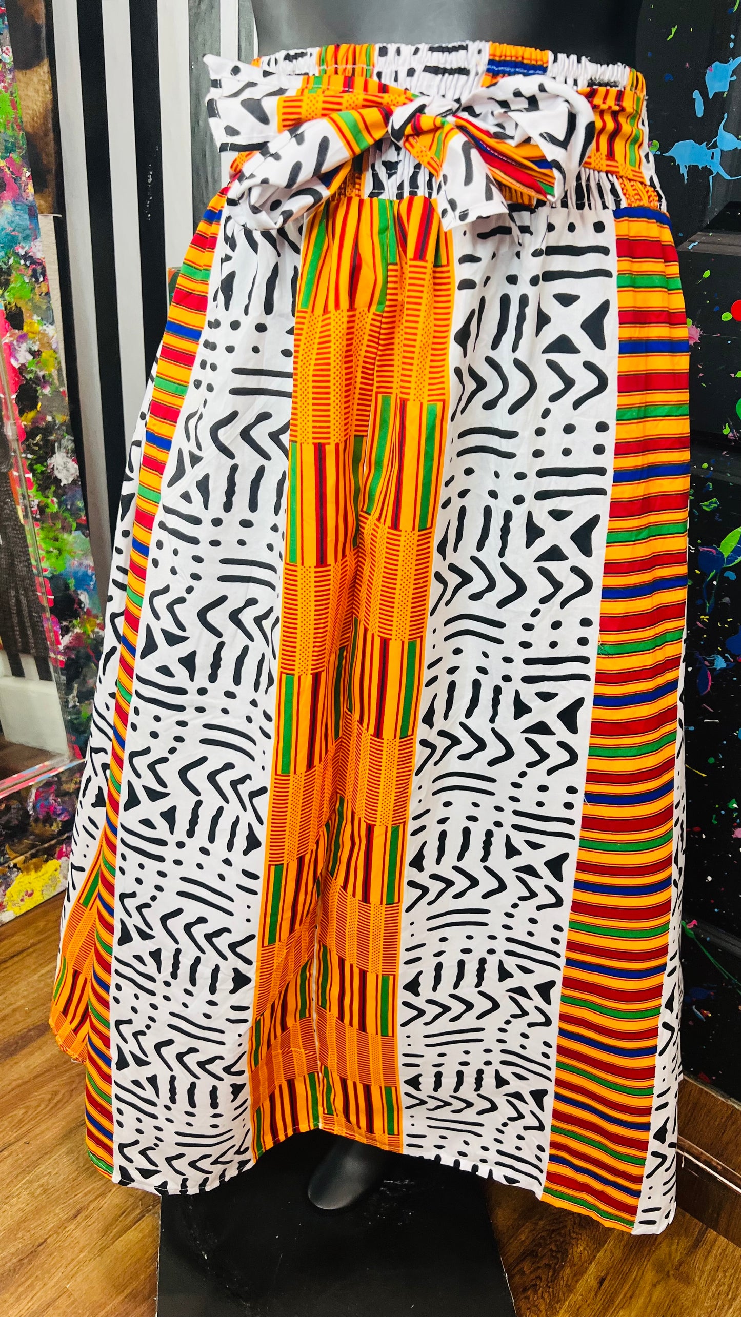 100% Cotton Tribal Print Skirt (OS)