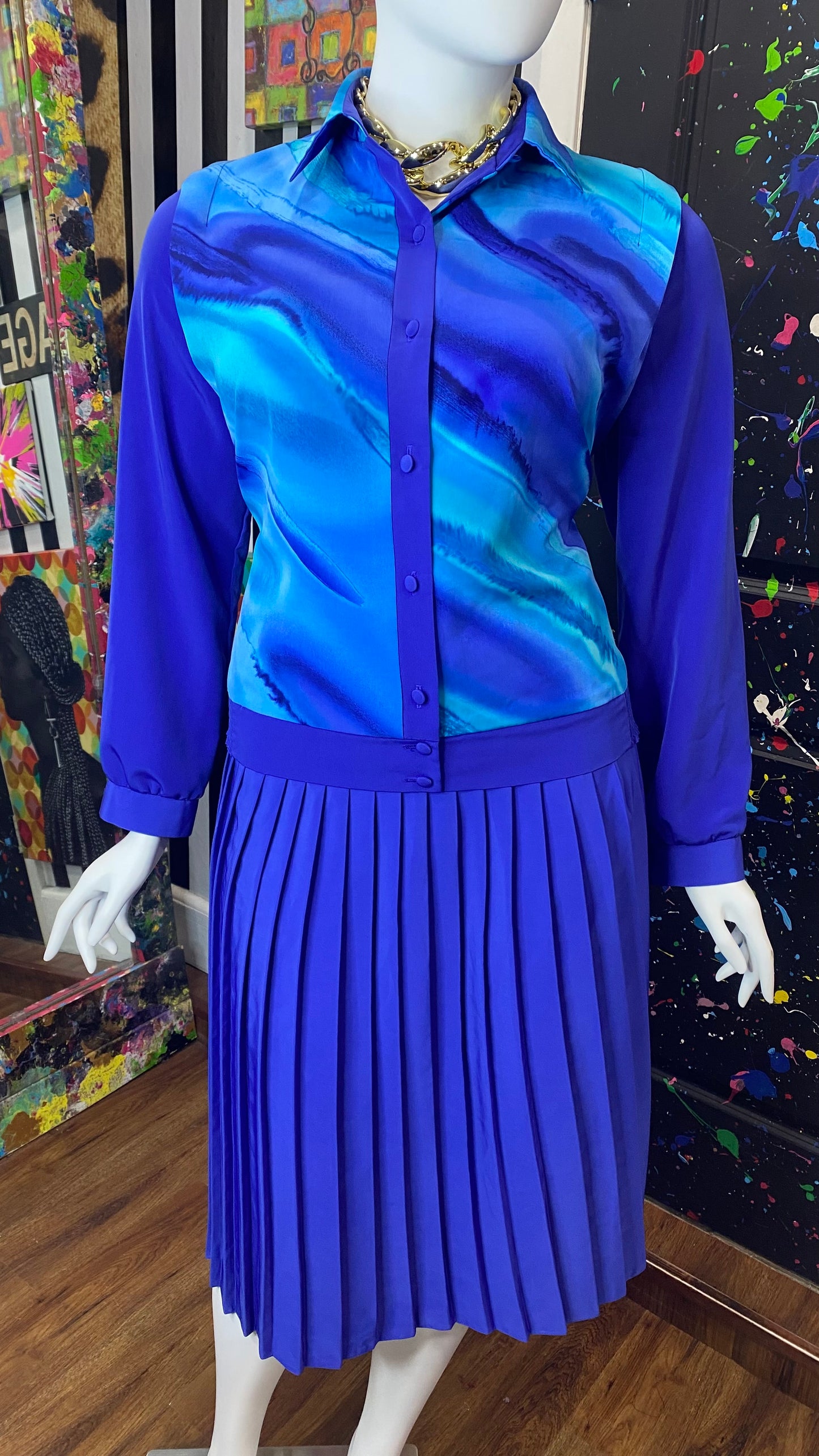 Vintage Pleated 90’s Skirt Set (16)