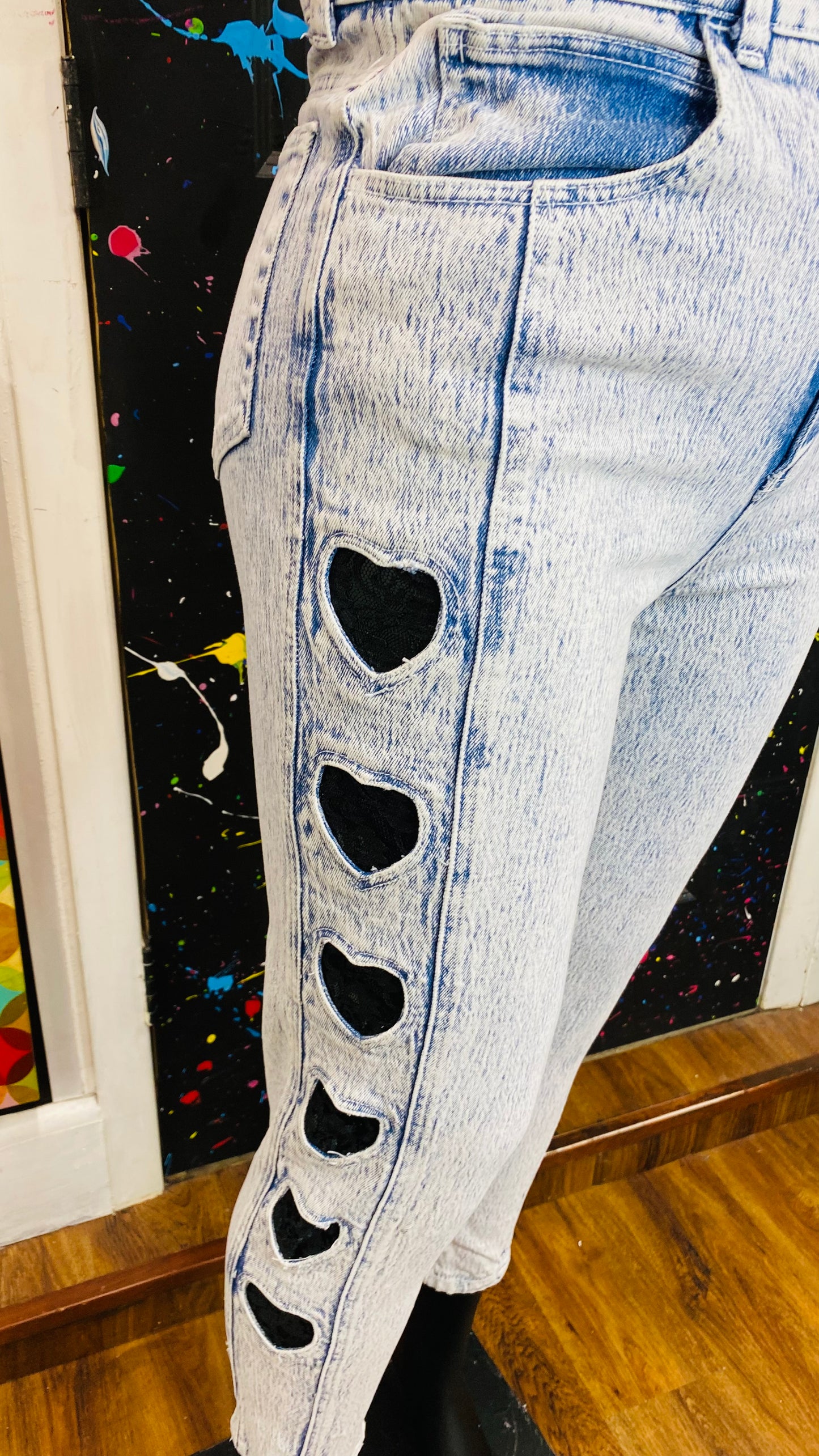 Vintage Stefano International Stonewash & Lace Jeans (14)