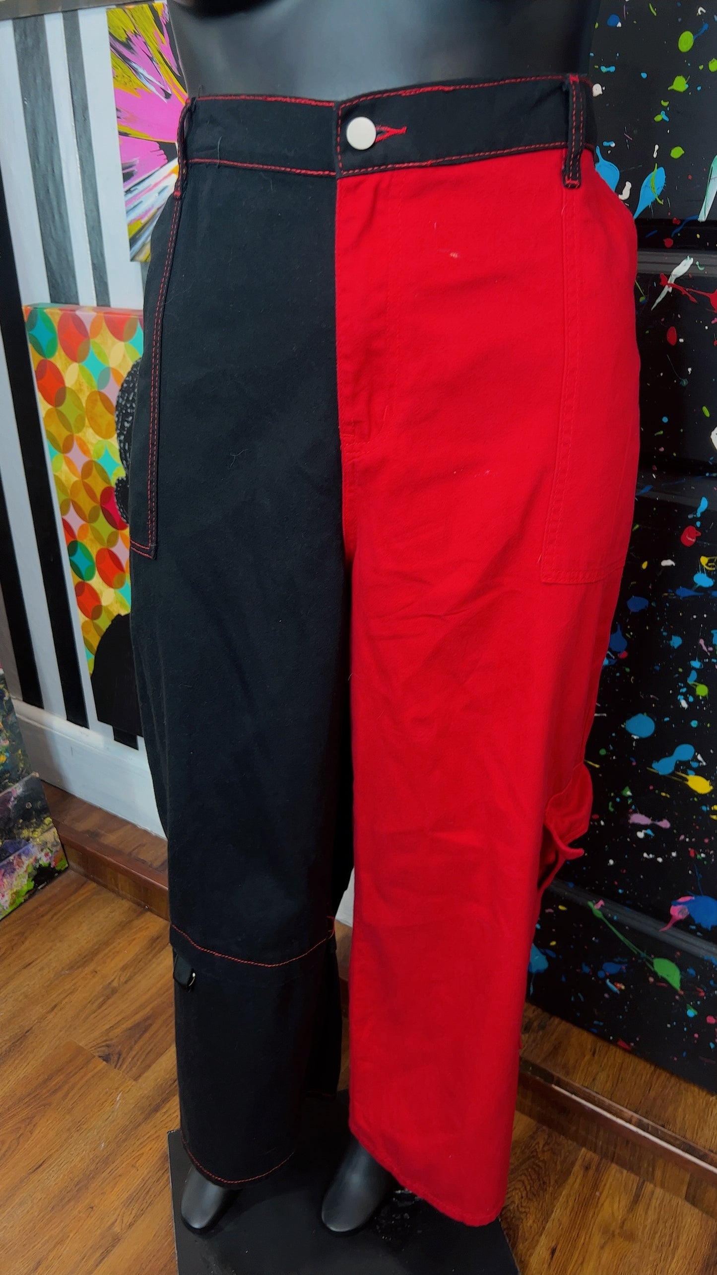 Colorblock Wide Leg Jeans (22)