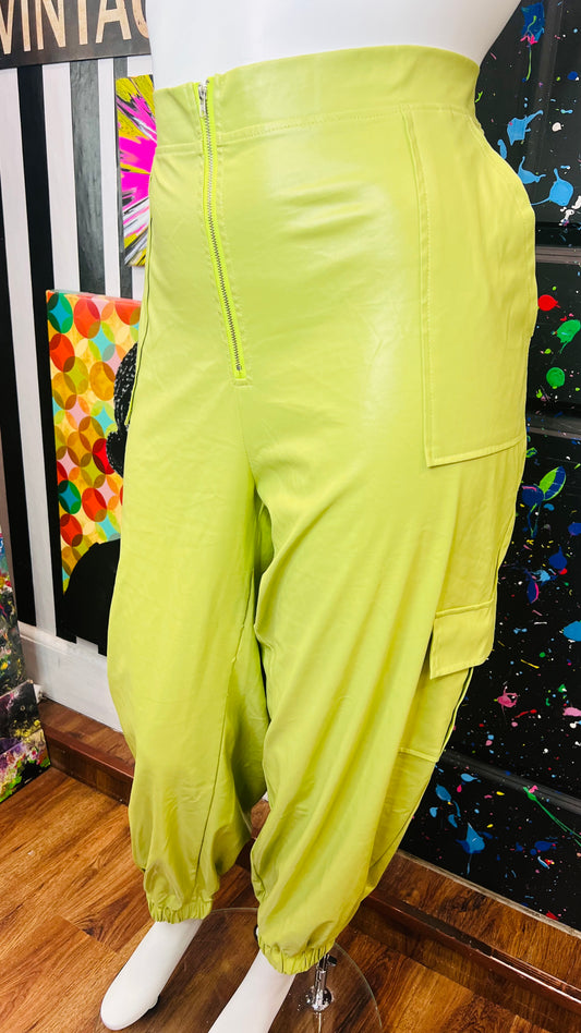 Green Faux Leather Pants (18/20)