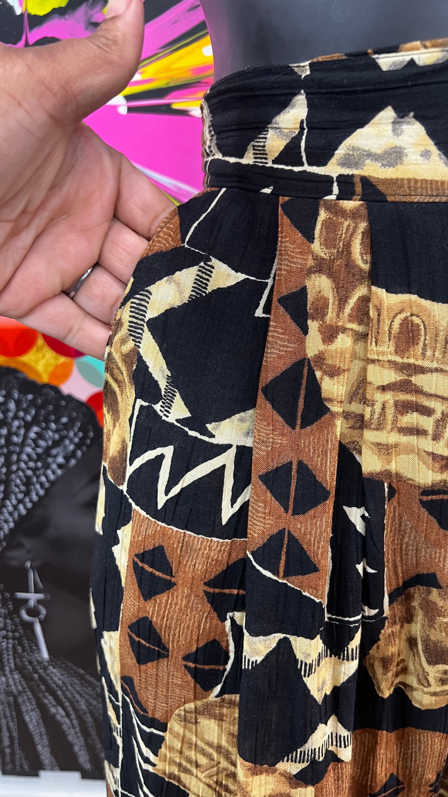 Vintage Tribal Print Wide Leg Culotte/ Gauchos (24)