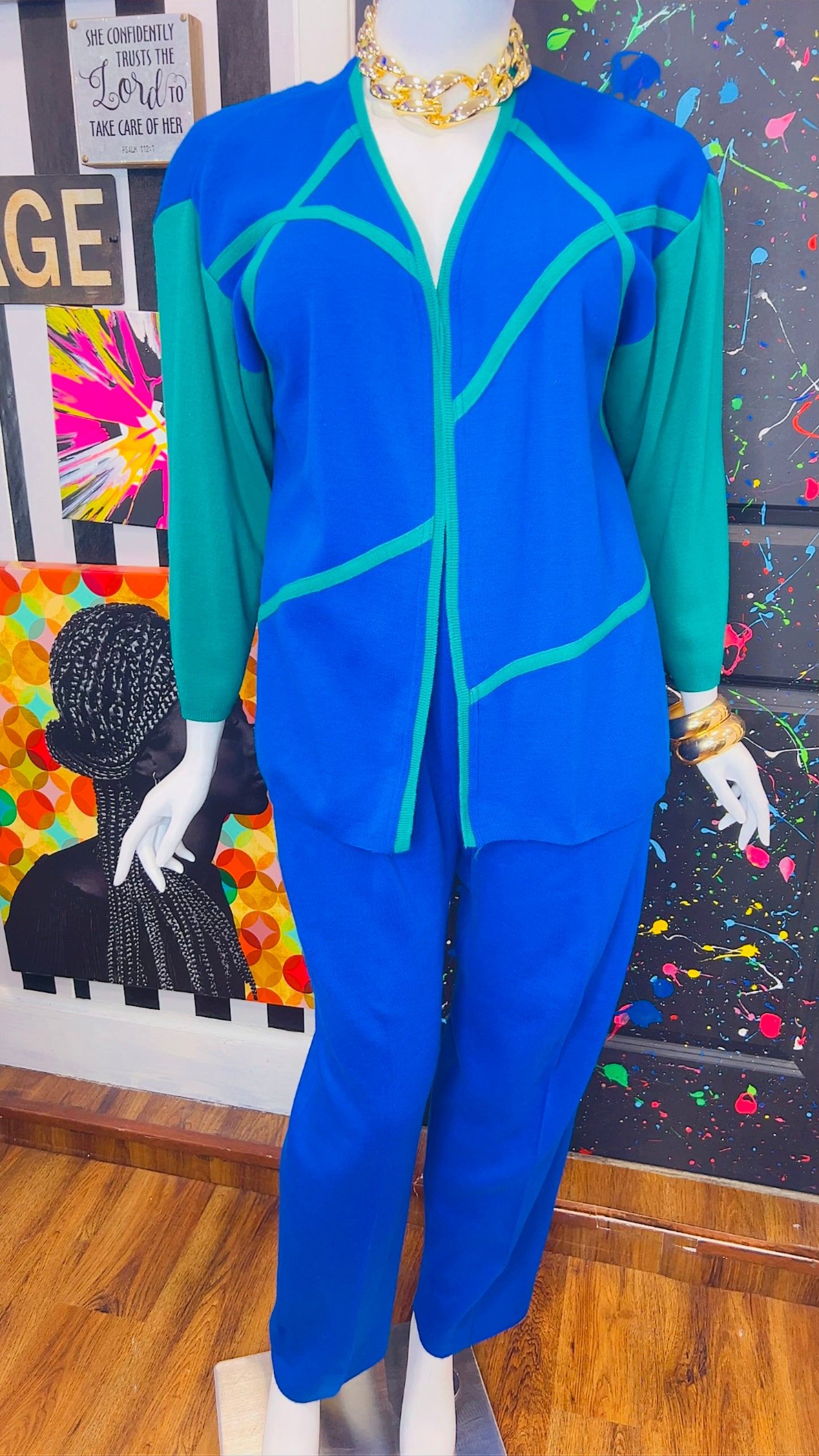 Vintage Knit Pants & Sweater Set (22)