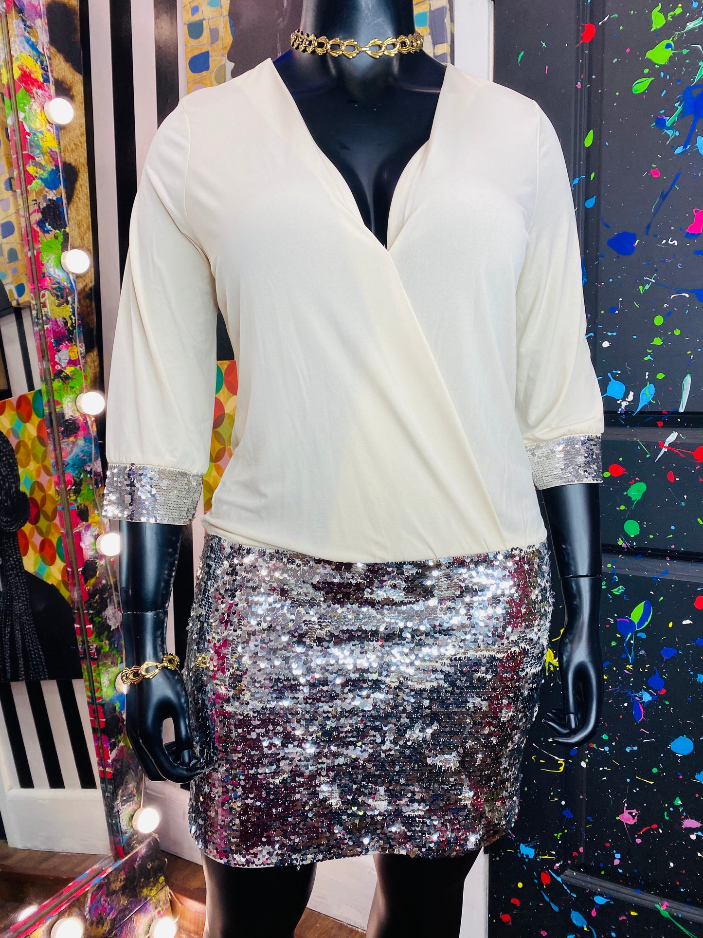 Vintage Venus Sequin Mini Dress