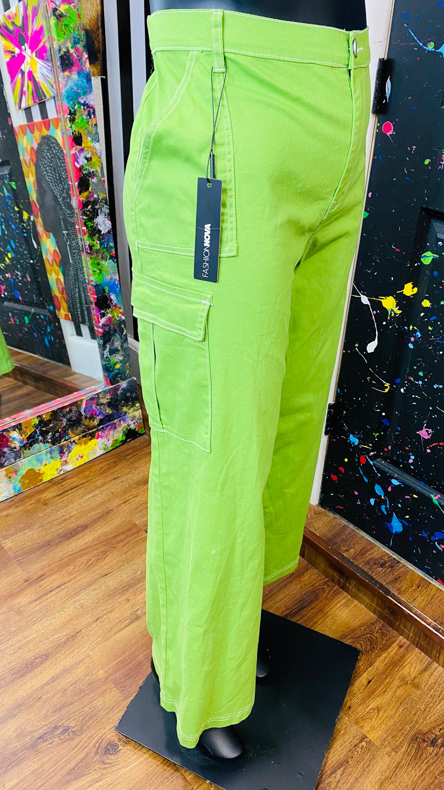 New w/ Tags Green Wide Leg Pants (15)