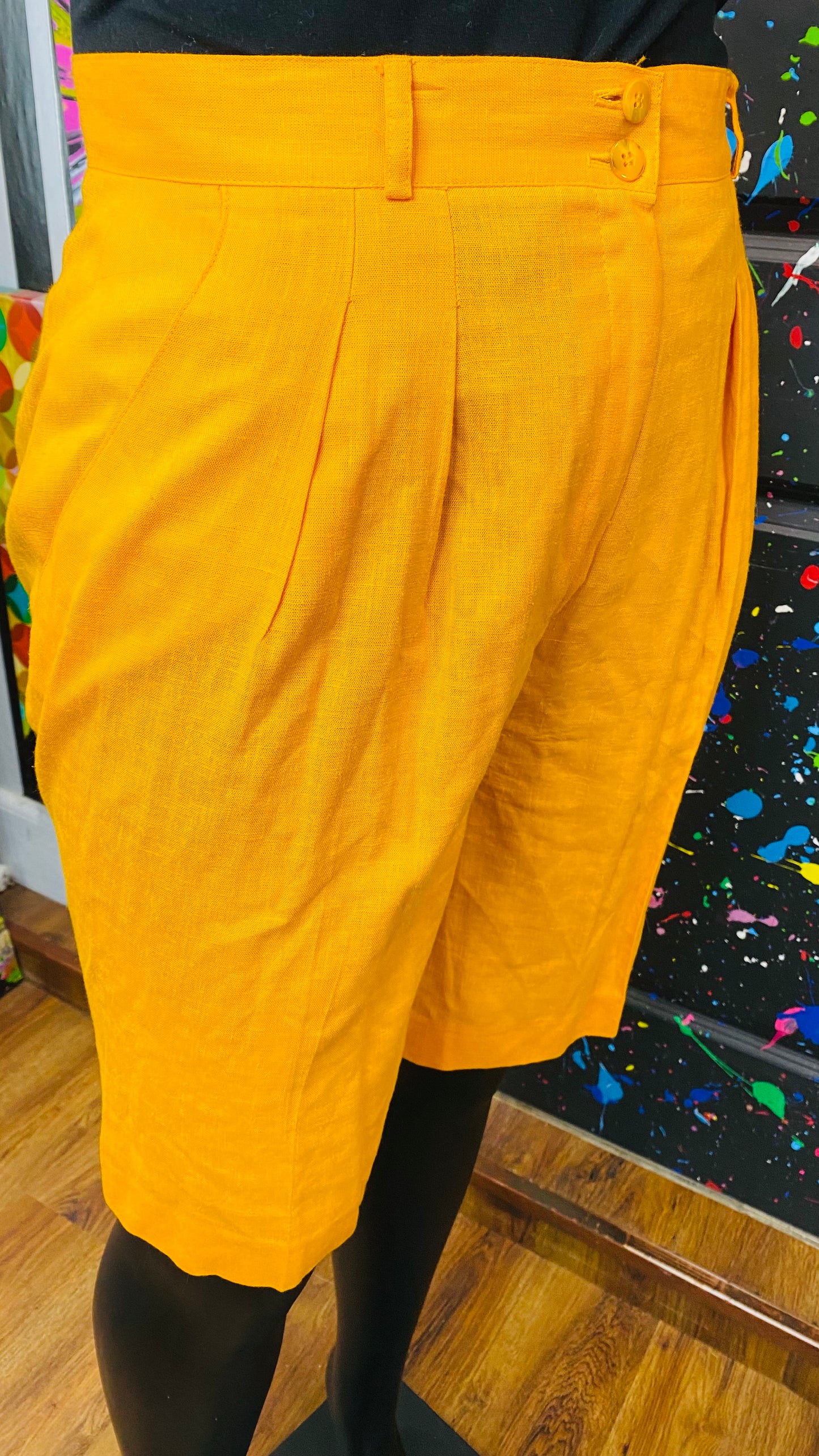 Vintage Yellow, Tan & Black Shorts Set (16)